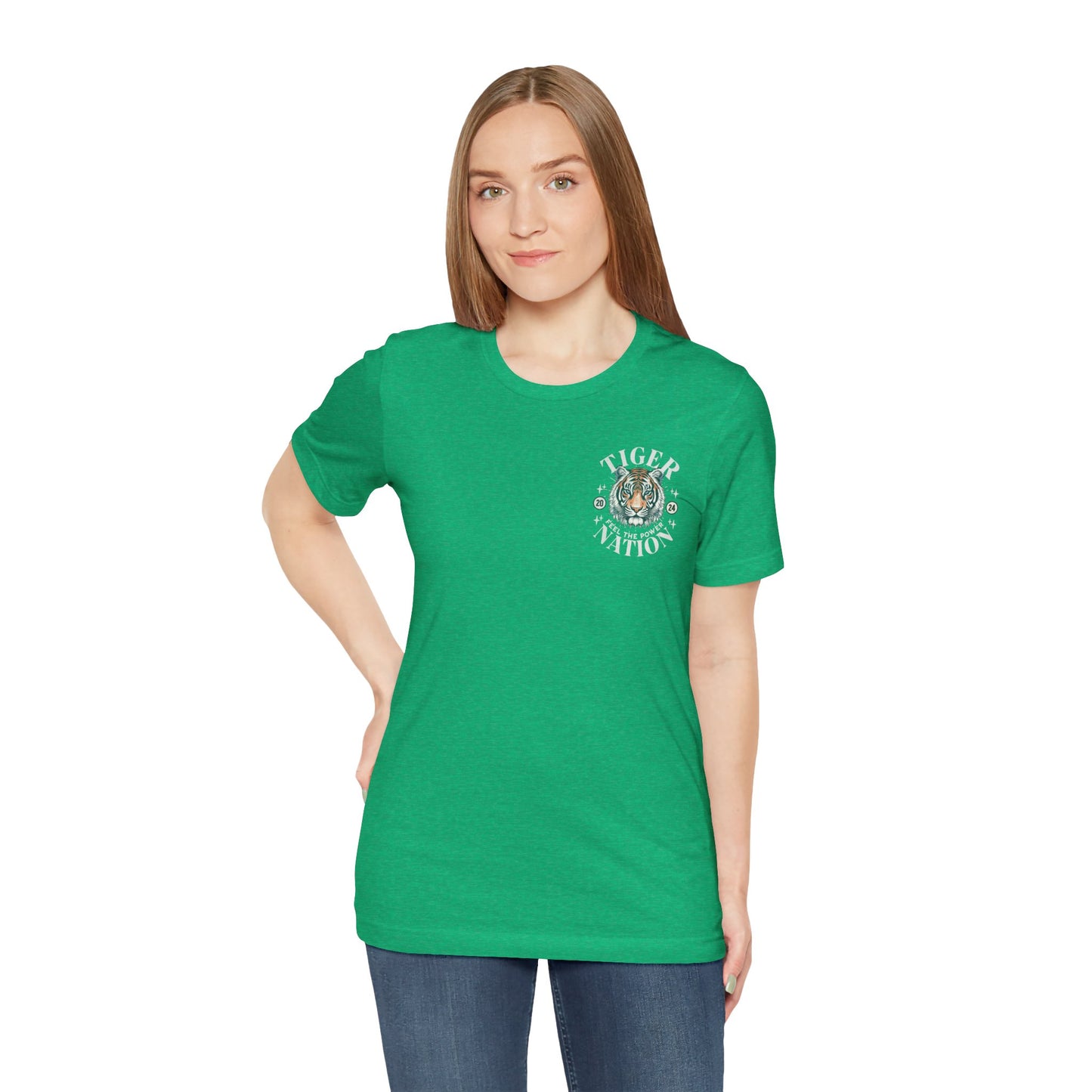 Tiger Nation POCKET DESIGN T-shirt - Bella Canvas 3001 Unisex Jersey Short Sleeve Tee