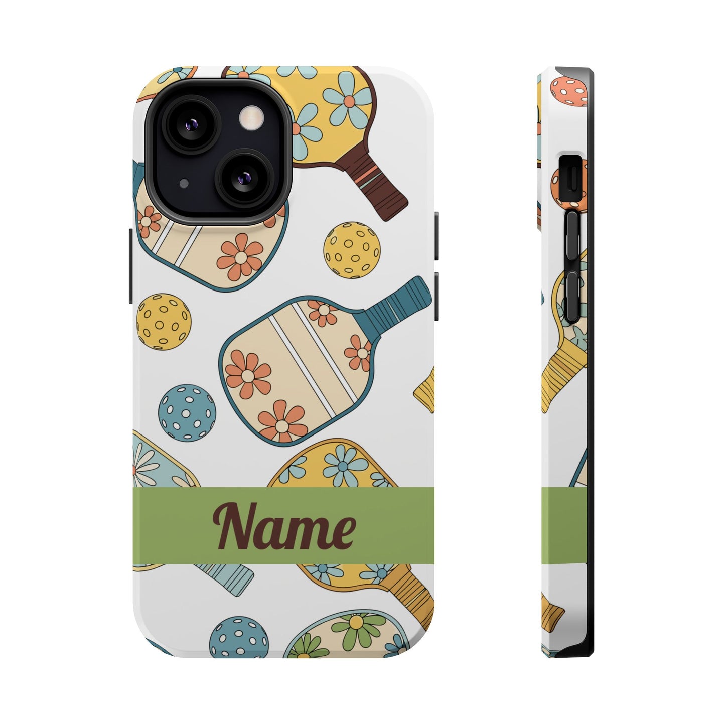 Custom, Personalized Retro Pickleball iPhone Case Custom Magnetic Tough Case Personalized