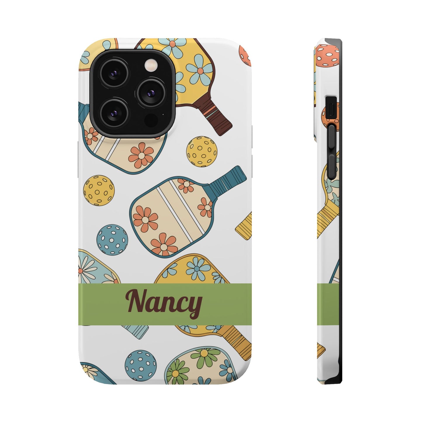 SAMPLE Custom, Personalized Retro Pickleball iPhone Case Custom Magnetic Tough Case Personalized
