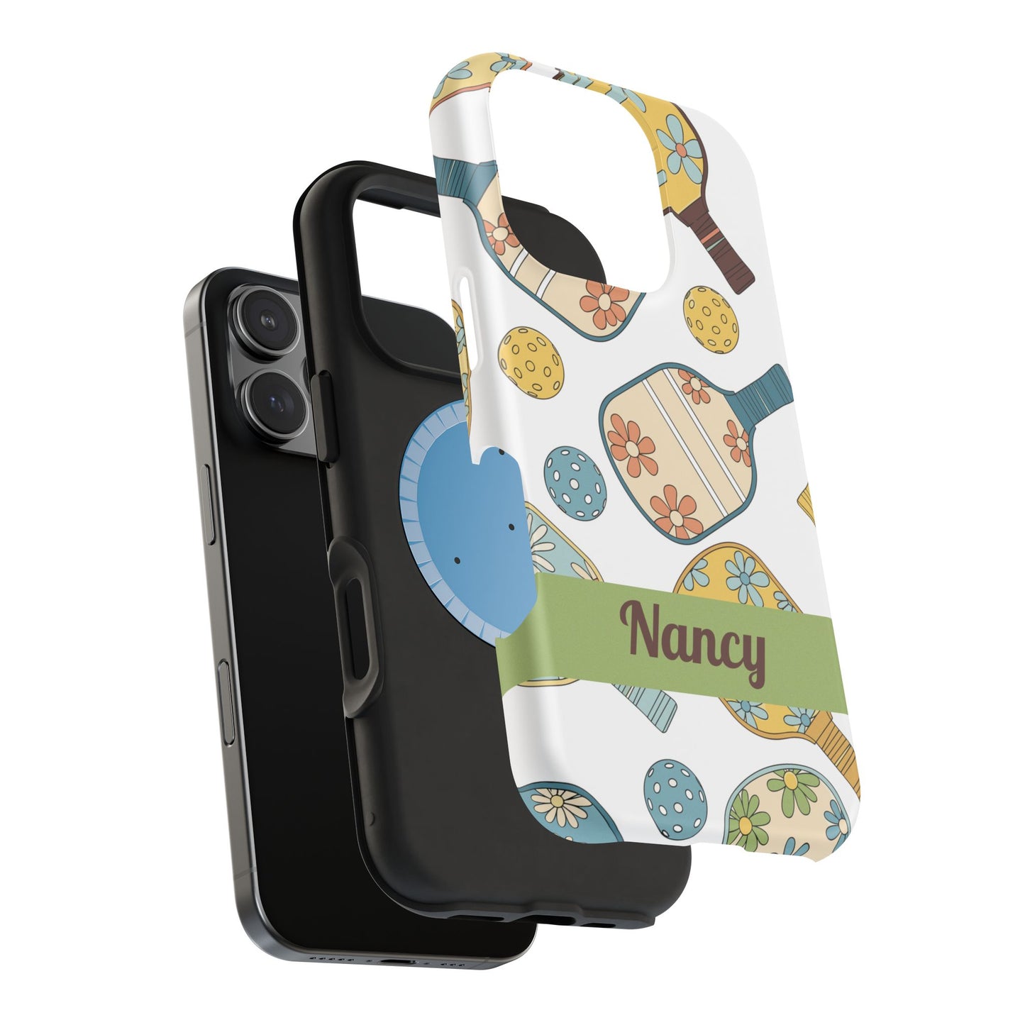 SAMPLE Custom, Personalized Retro Pickleball iPhone Case Custom Magnetic Tough Case Personalized