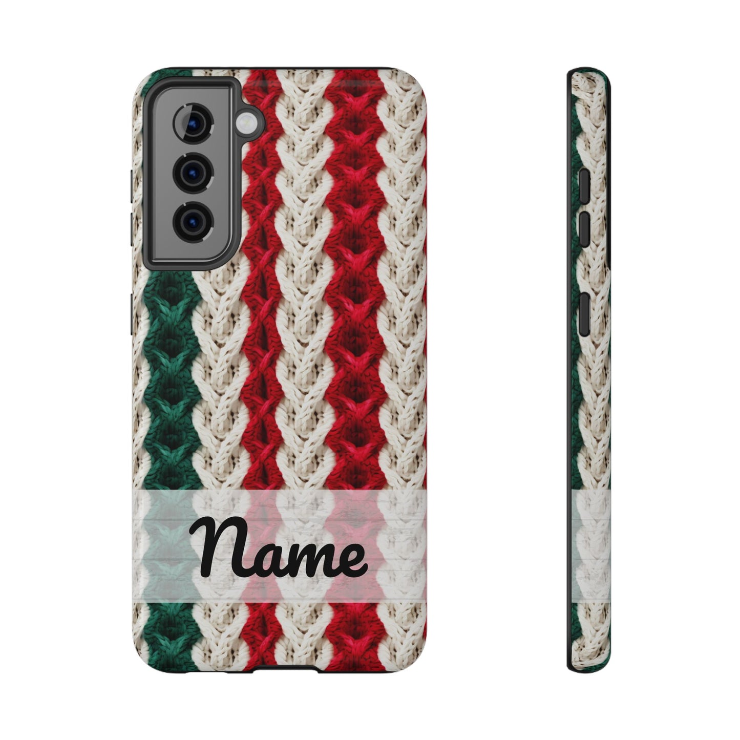 Vintage Christmas Crocheted Afghan Phone Case - Personalized Christmas Phone Case Impact-Resistant Case