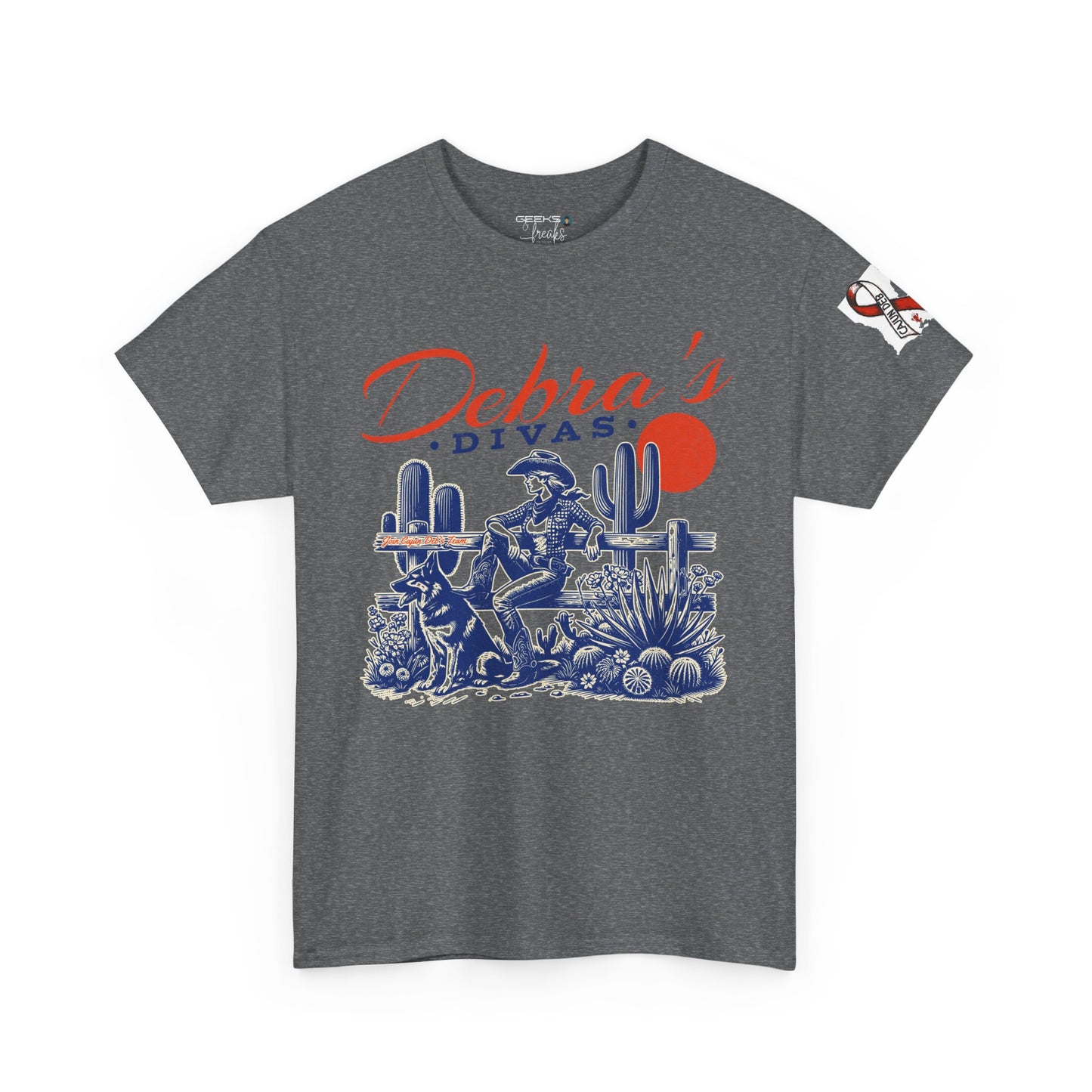 Debra’s Divas Cowgirl Tee | Vintage Western Gift Shirt GILDAN 5000 Desert Diva Unisex Heavy Cotton Tee, Cowgirl Western Shirt,Trendy Graphic Tee, Gift for Dog Lovers, Vintage Desert Style