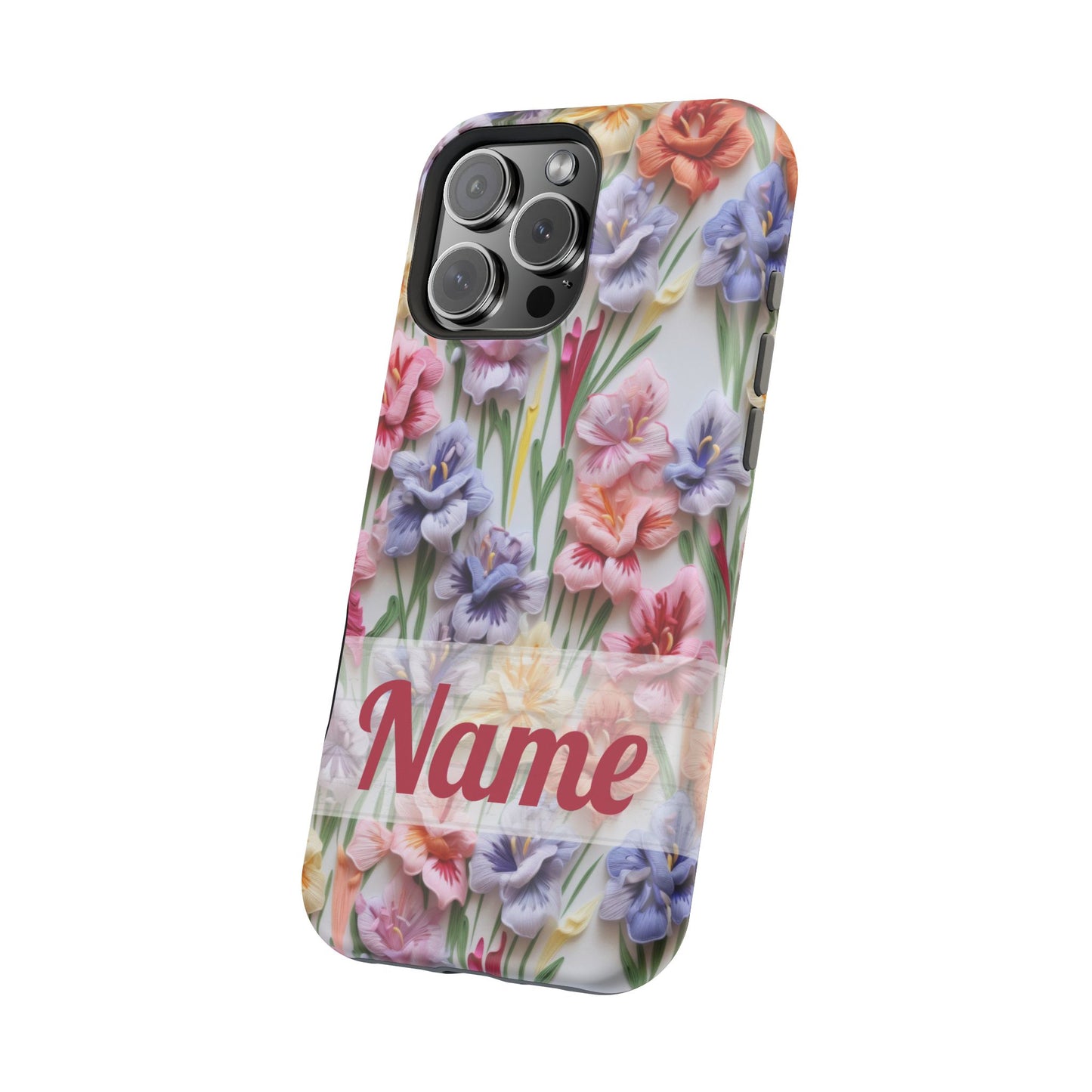August Birth Flower Phone Case • 3D Gladiolus iPhone Cover • Pastel Floral MagSafe Gift