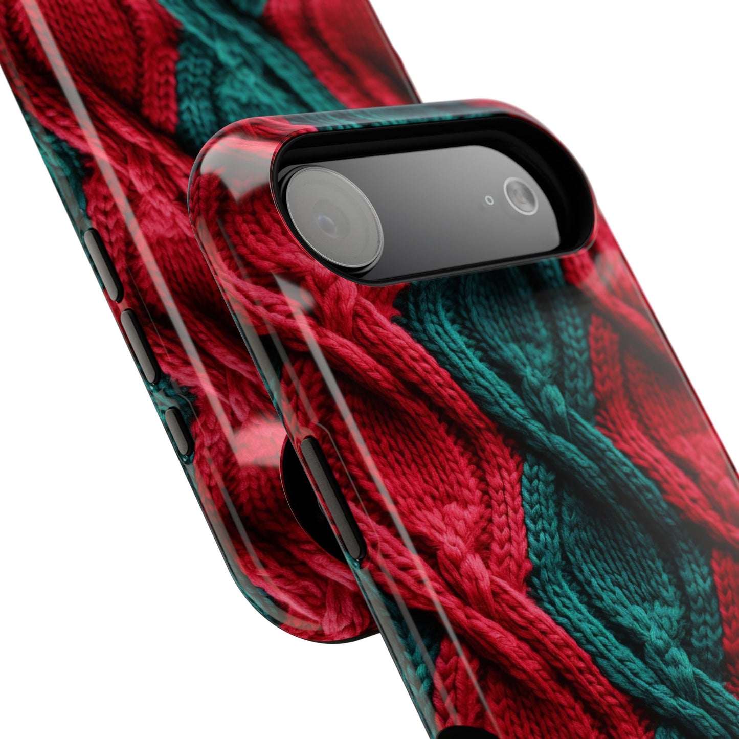 Vintage Christmas Crocheted Afghan Phone Case - Personalized Christmas Phone Case Impact-Resistant Case