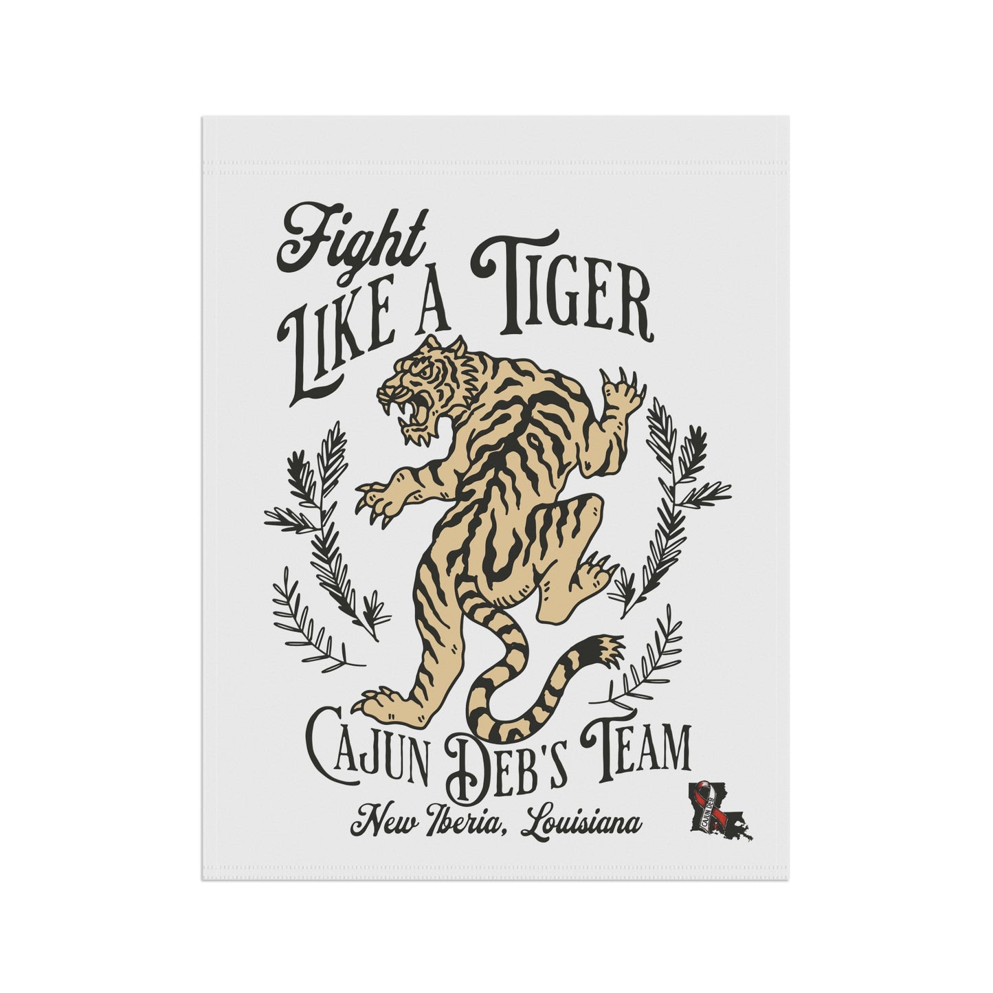 CAJUN DEB Outdoor Tiger Team Garden Banner - Fight Like a Tiger Garden Flag Decoration Cancer Awareness MDS