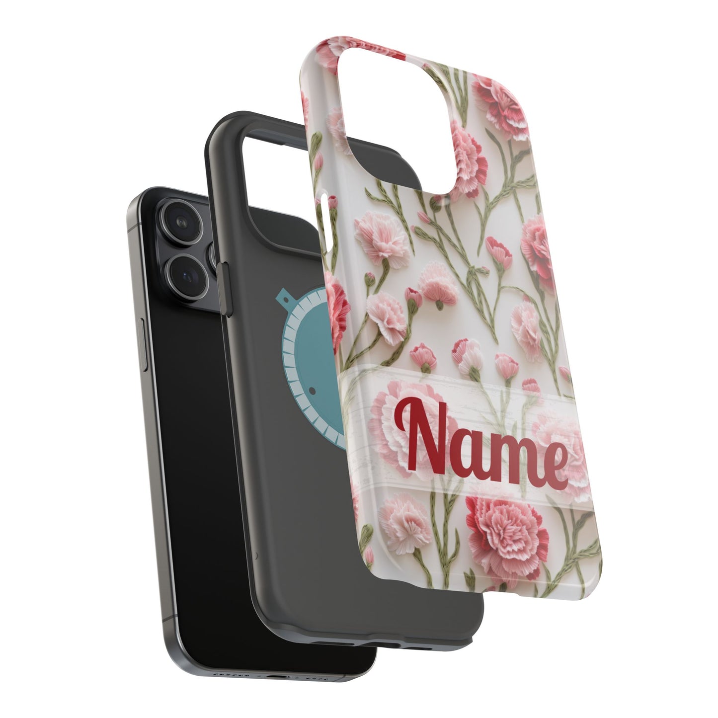 January Birth Flower Phone Case • Pink Carnation iPhone Cover • MagSafe Gift for Her