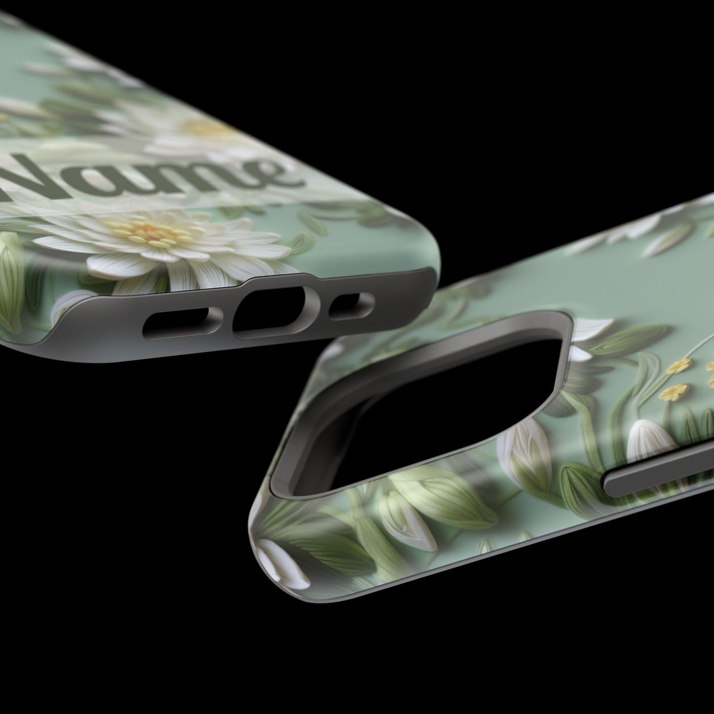 July Birth Flower Phone Case • Embroidered Water Lily iPhone Cover • Pastel MagSafe Gift