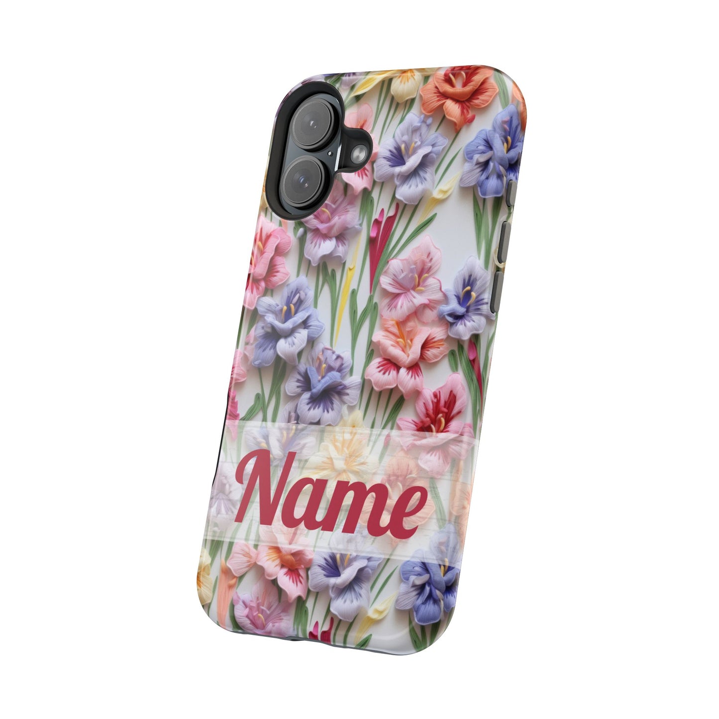August Birth Flower Phone Case • 3D Gladiolus iPhone Cover • Pastel Floral MagSafe Gift