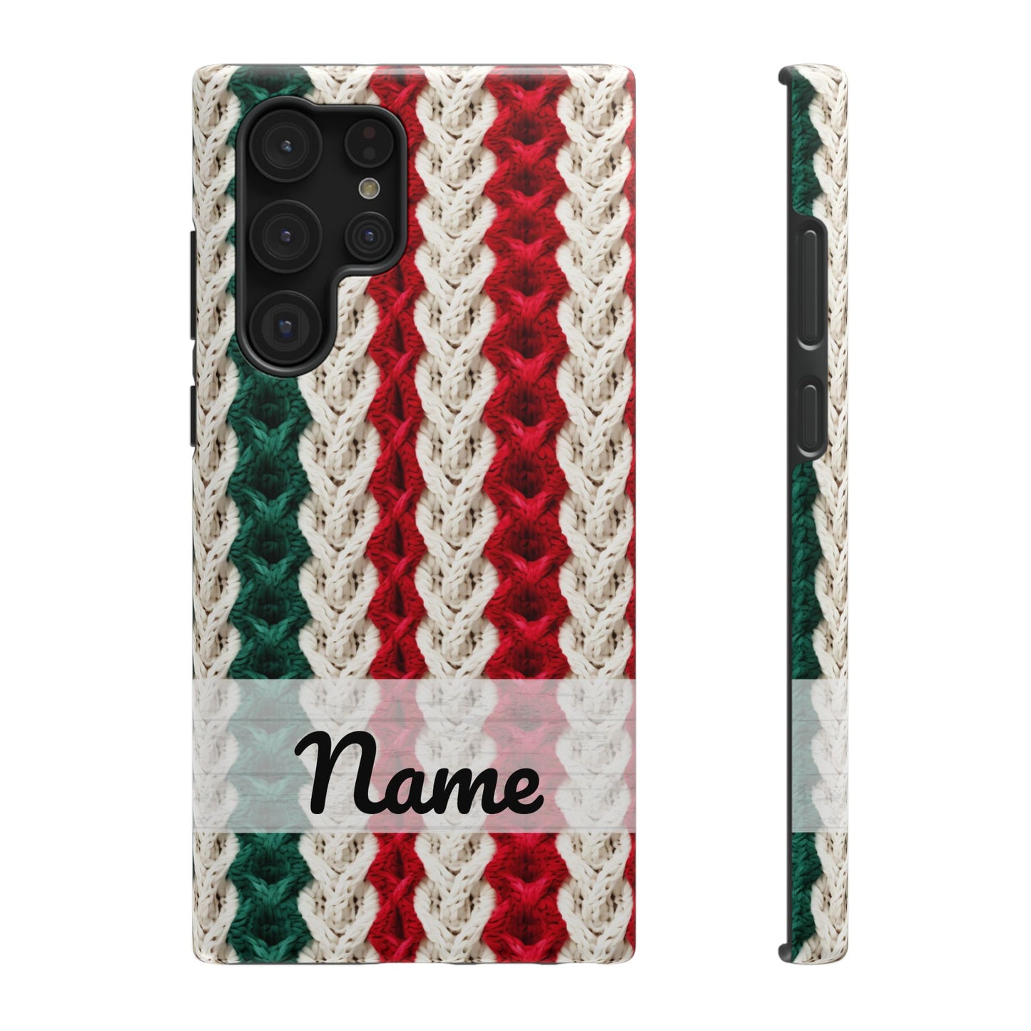Vintage Christmas Crocheted Afghan Phone Case - Personalized Christmas Phone Case Impact-Resistant Case