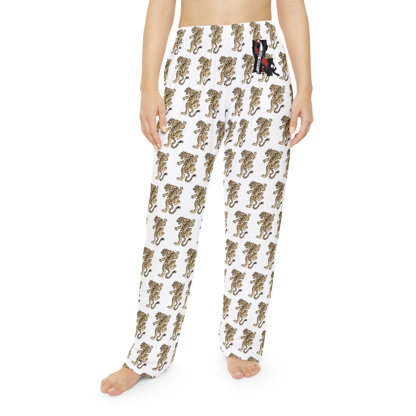 CAJUN DEB Tiger Print Women's Pajama Pants, Cozy Sleepwear, Louisiana Gifts, Summer Nights, MDS Awareness, Tiger Lounge Pants