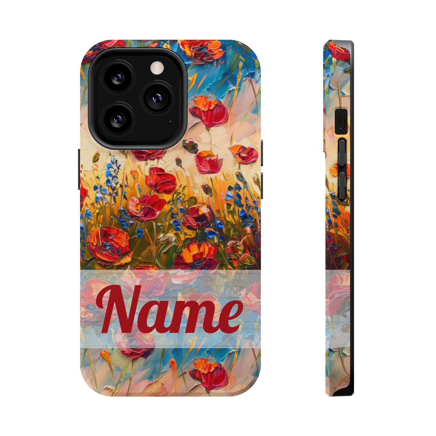 August Birth Flower Phone Case • Red Poppies Poppy iPhone Cover • Colorful Floral MagSafe Gift