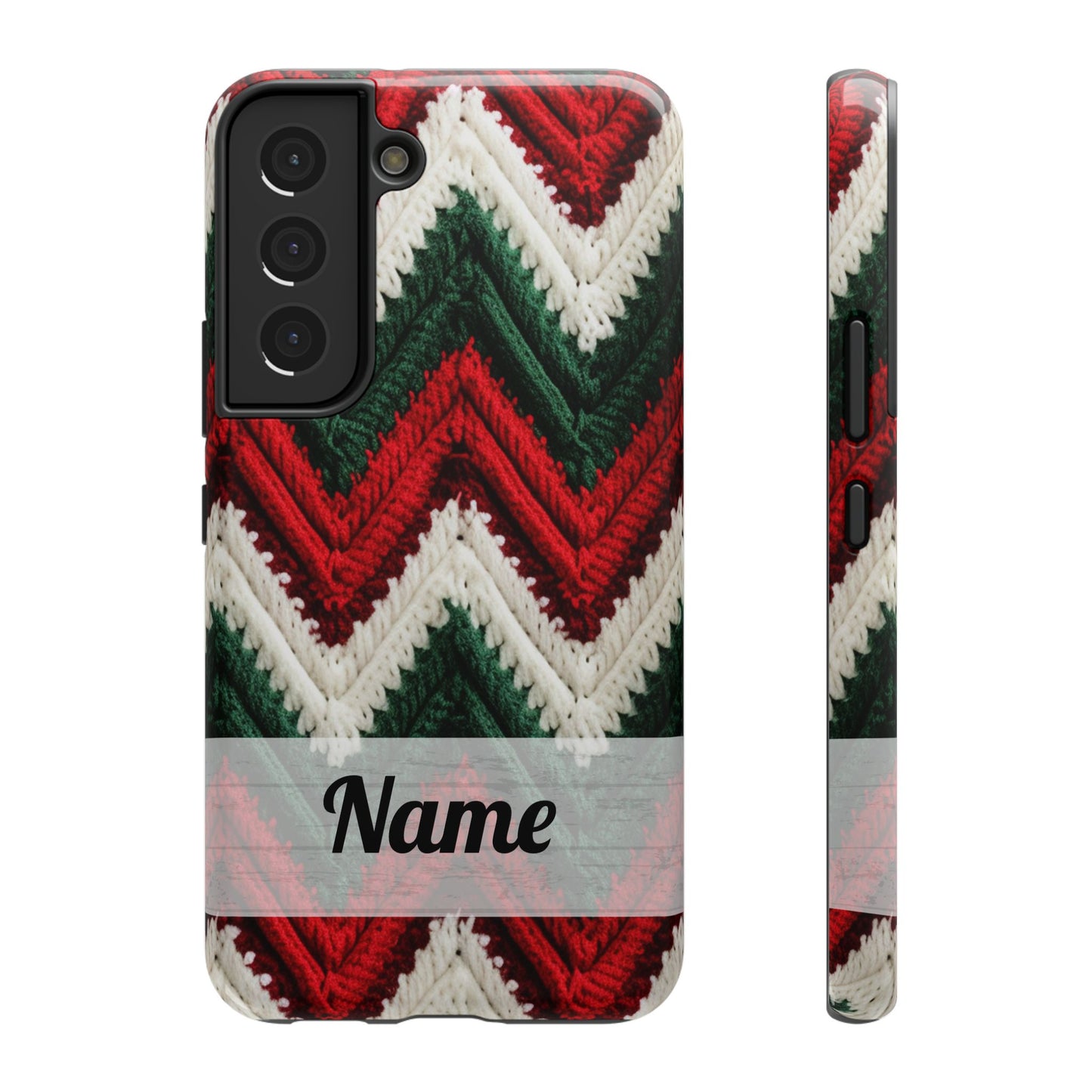 Vintage Christmas Crocheted Afghan Phone Case - Personalized Christmas Phone Case Impact-Resistant Case