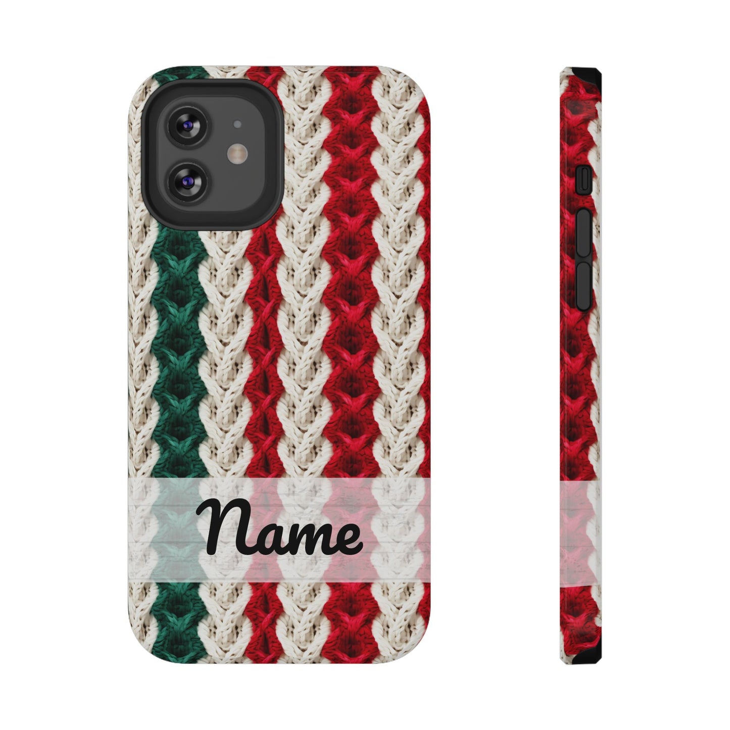 Vintage Christmas Crocheted Afghan Phone Case - Personalized Christmas Phone Case Impact-Resistant Case