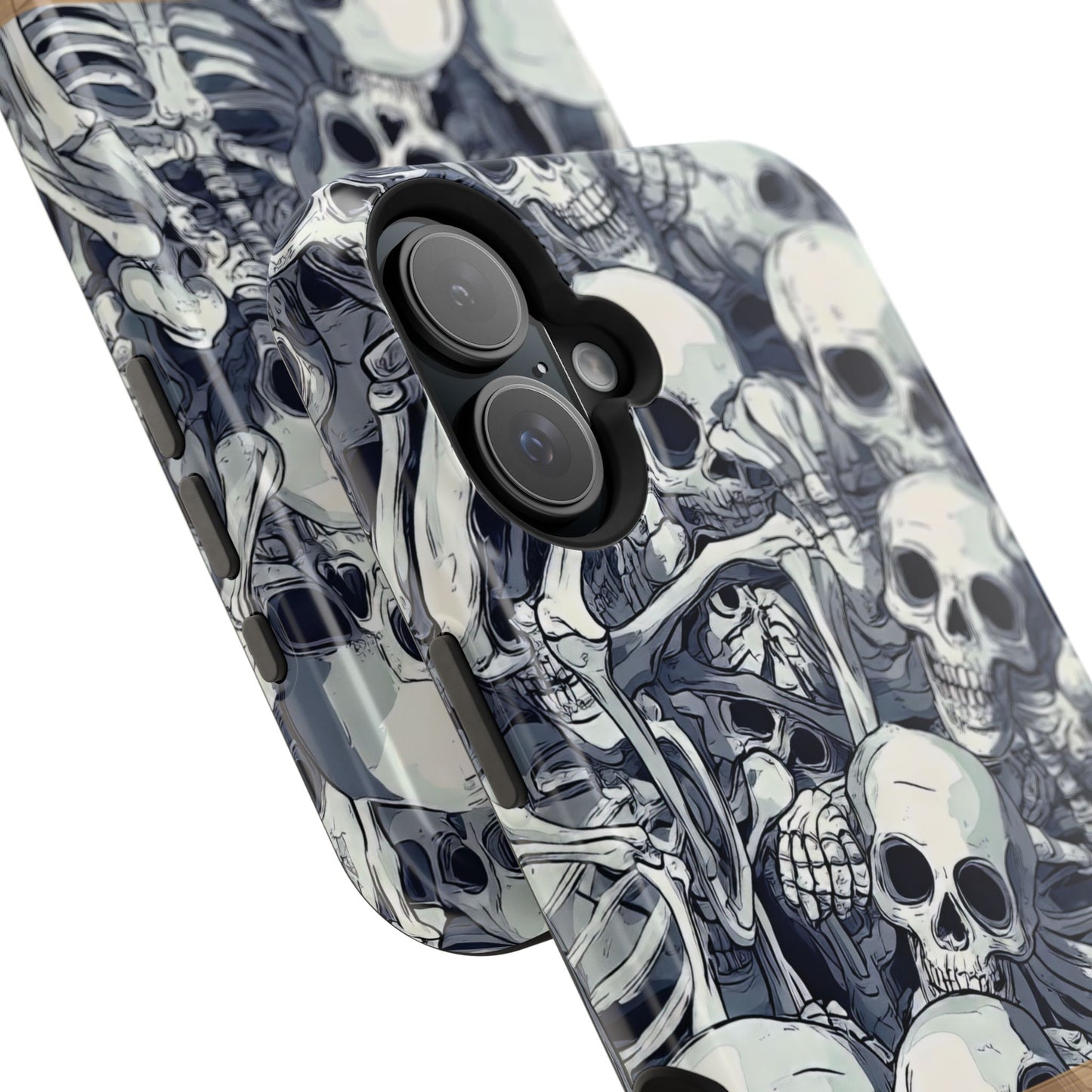 Custom, Personalized Halloween Magnetic Tough Cases for iPhone - Beware Skulls with Name