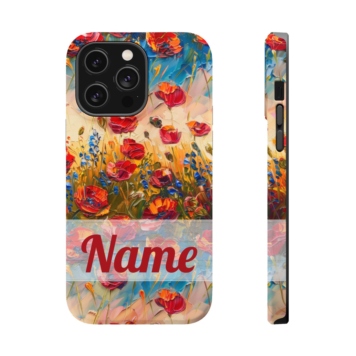 August Birth Flower Phone Case • Red Poppies Poppy iPhone Cover • Colorful Floral MagSafe Gift