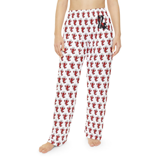 CAJUN DEB Crawfish Print Women's Pajama Pants, Cozy Sleepwear, Louisiana Gifts, Summer Nights, Seafood Lover's Lounge Pants