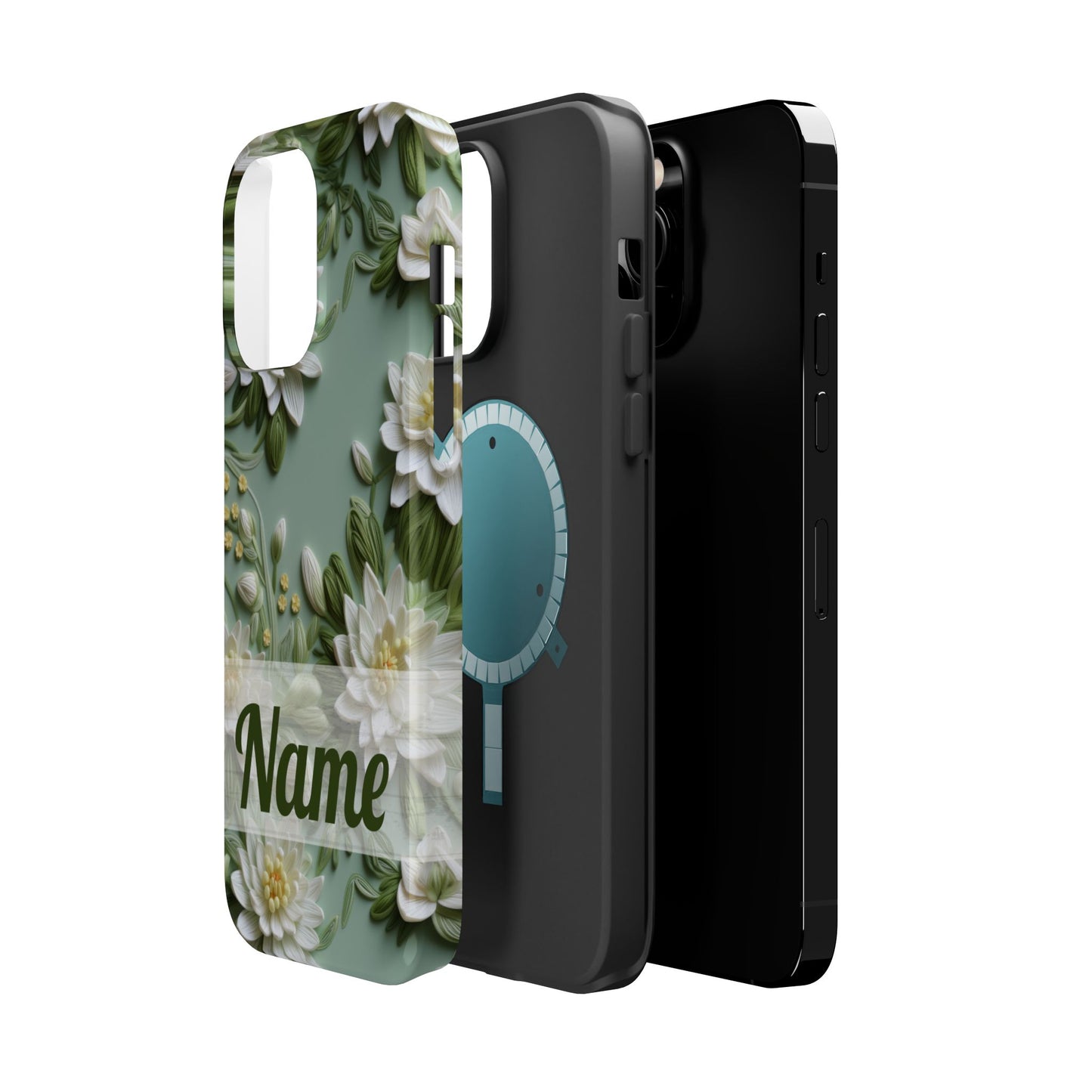 July Birth Flower Phone Case • Embroidered Water Lily iPhone Cover • Pastel MagSafe Gift