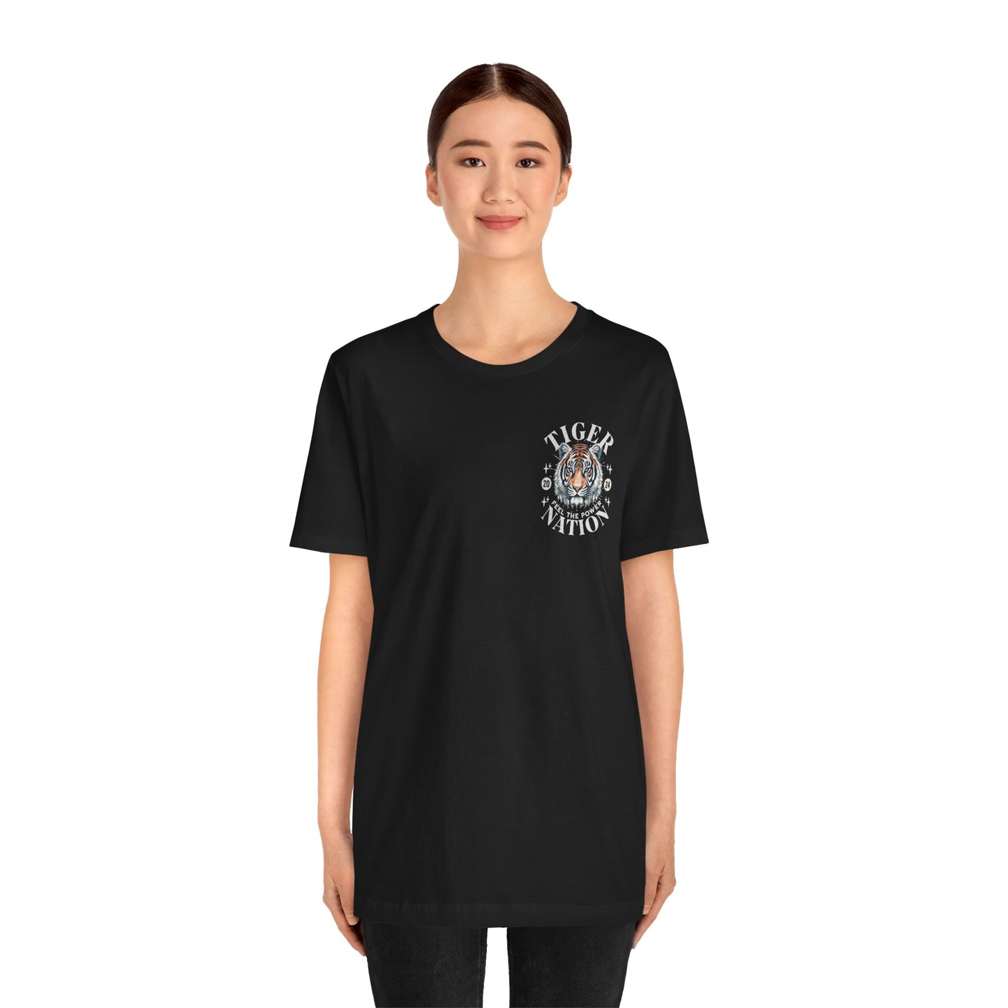 Tiger Nation POCKET DESIGN T-shirt - Bella Canvas 3001 Unisex Jersey Short Sleeve Tee