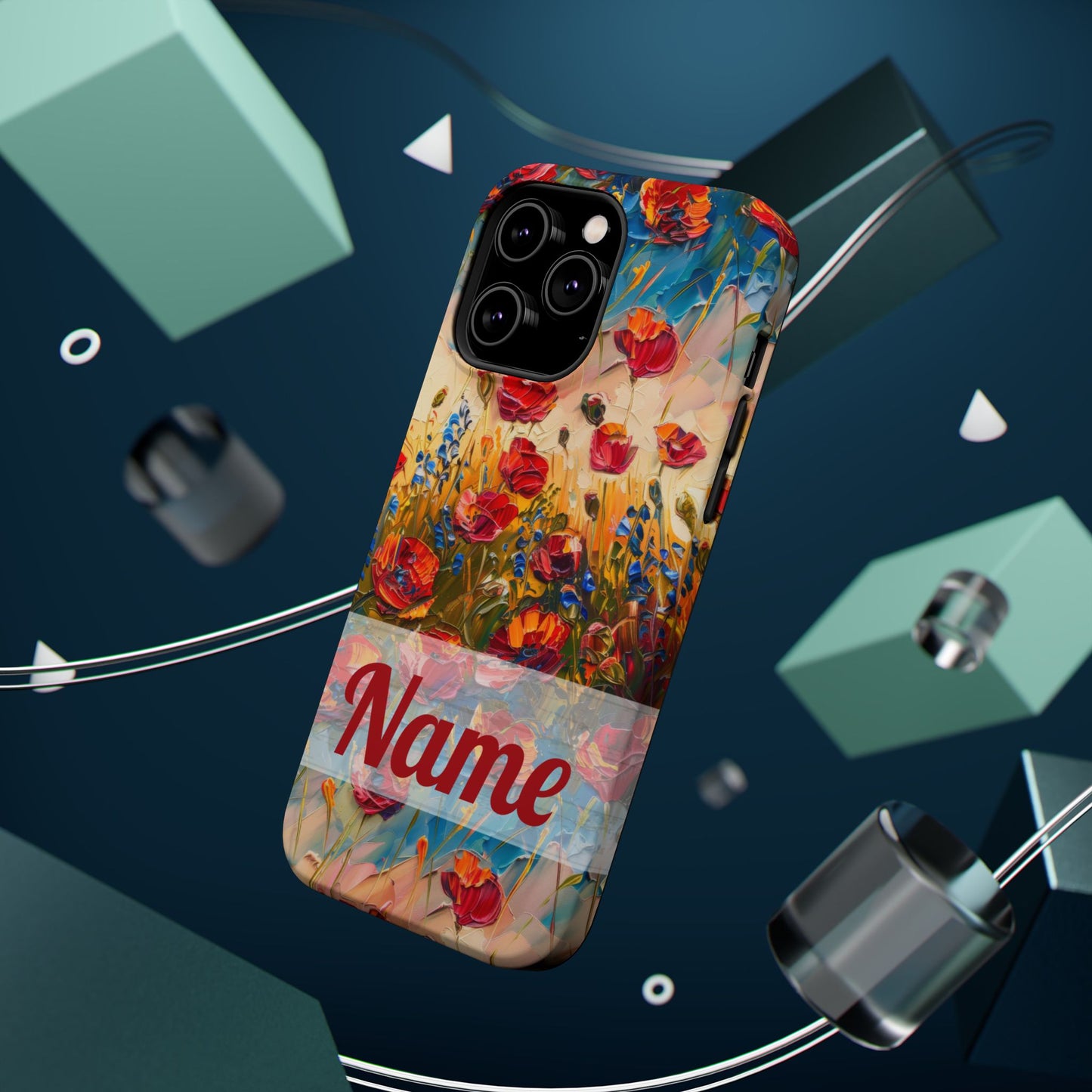 August Birth Flower Phone Case • Red Poppies Poppy iPhone Cover • Colorful Floral MagSafe Gift