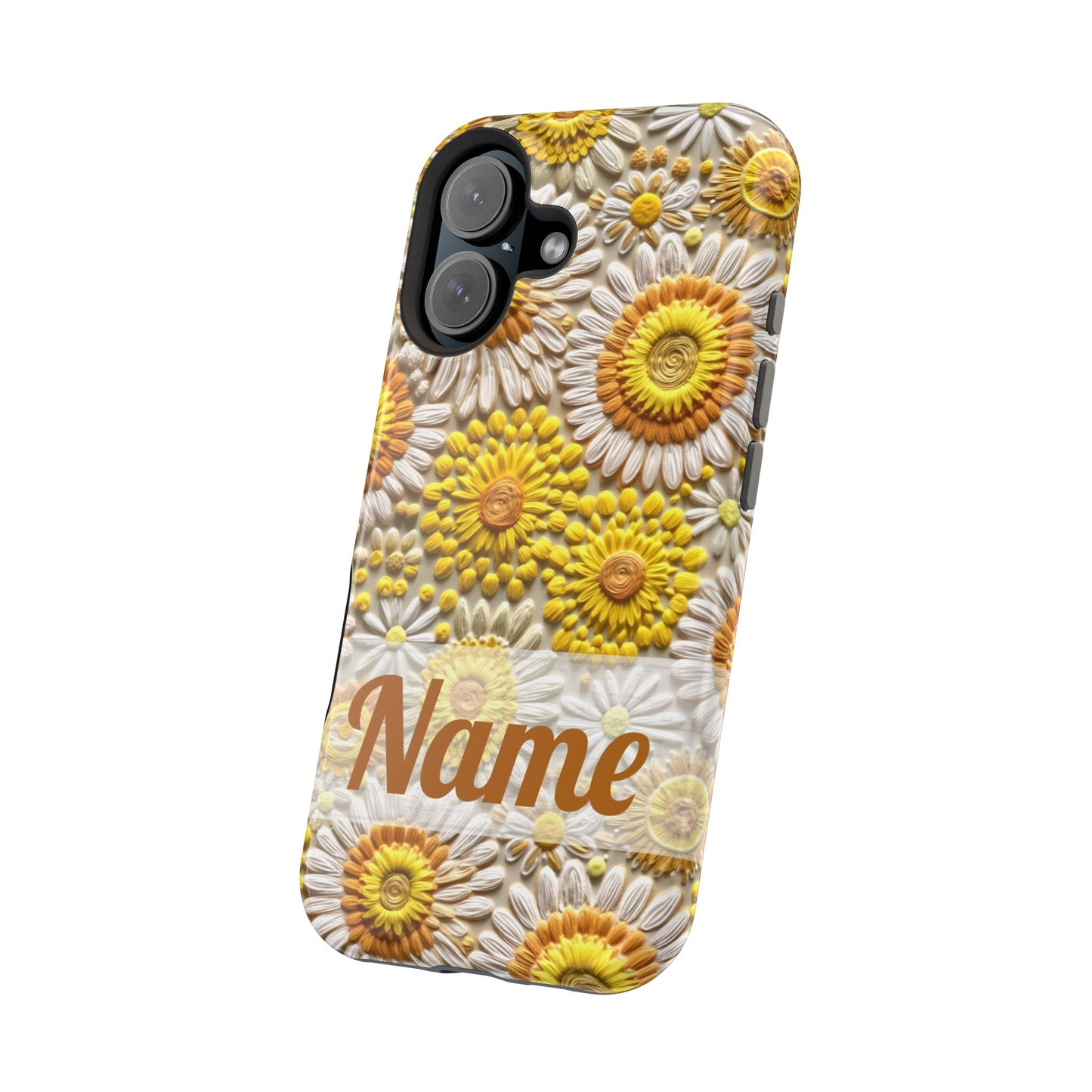 April Birth Flower Phone Case • Embroidered Daisy iPhone Cover • Colorful MagSafe Gift Idea