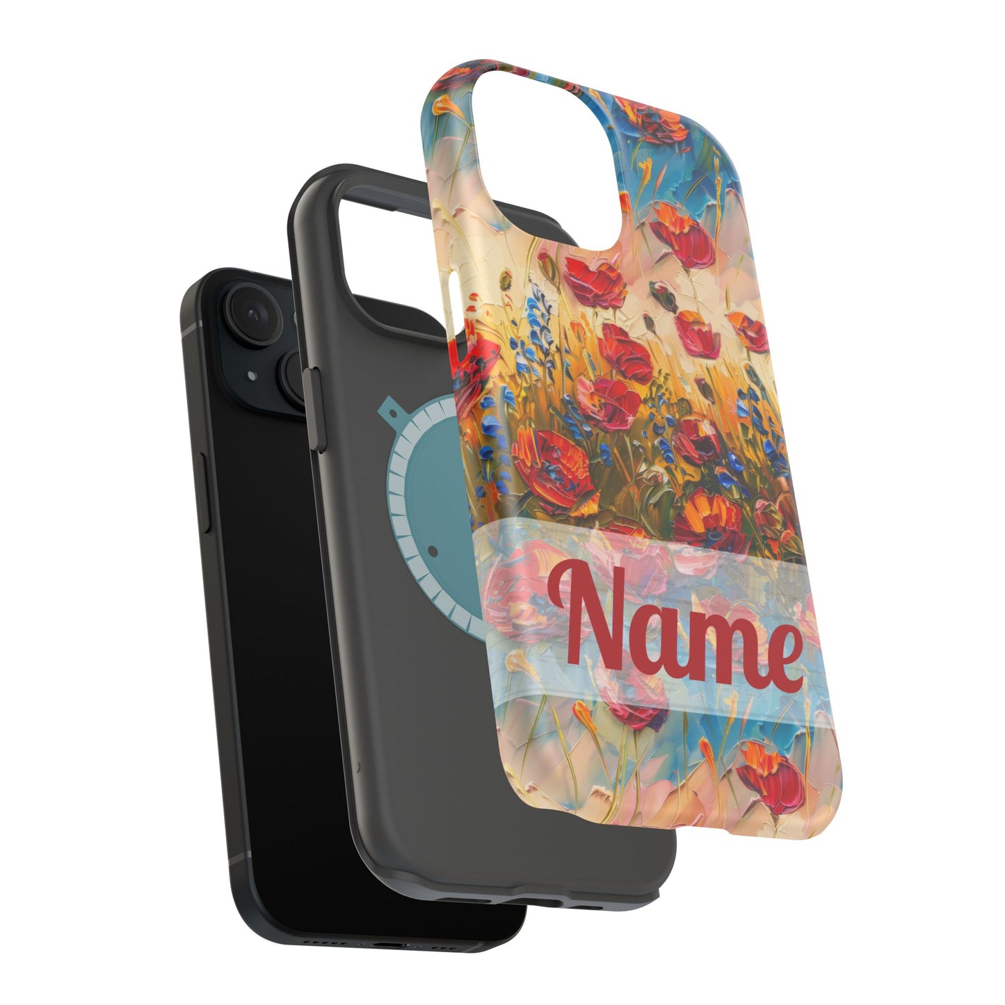 August Birth Flower Phone Case • Red Poppies Poppy iPhone Cover • Colorful Floral MagSafe Gift