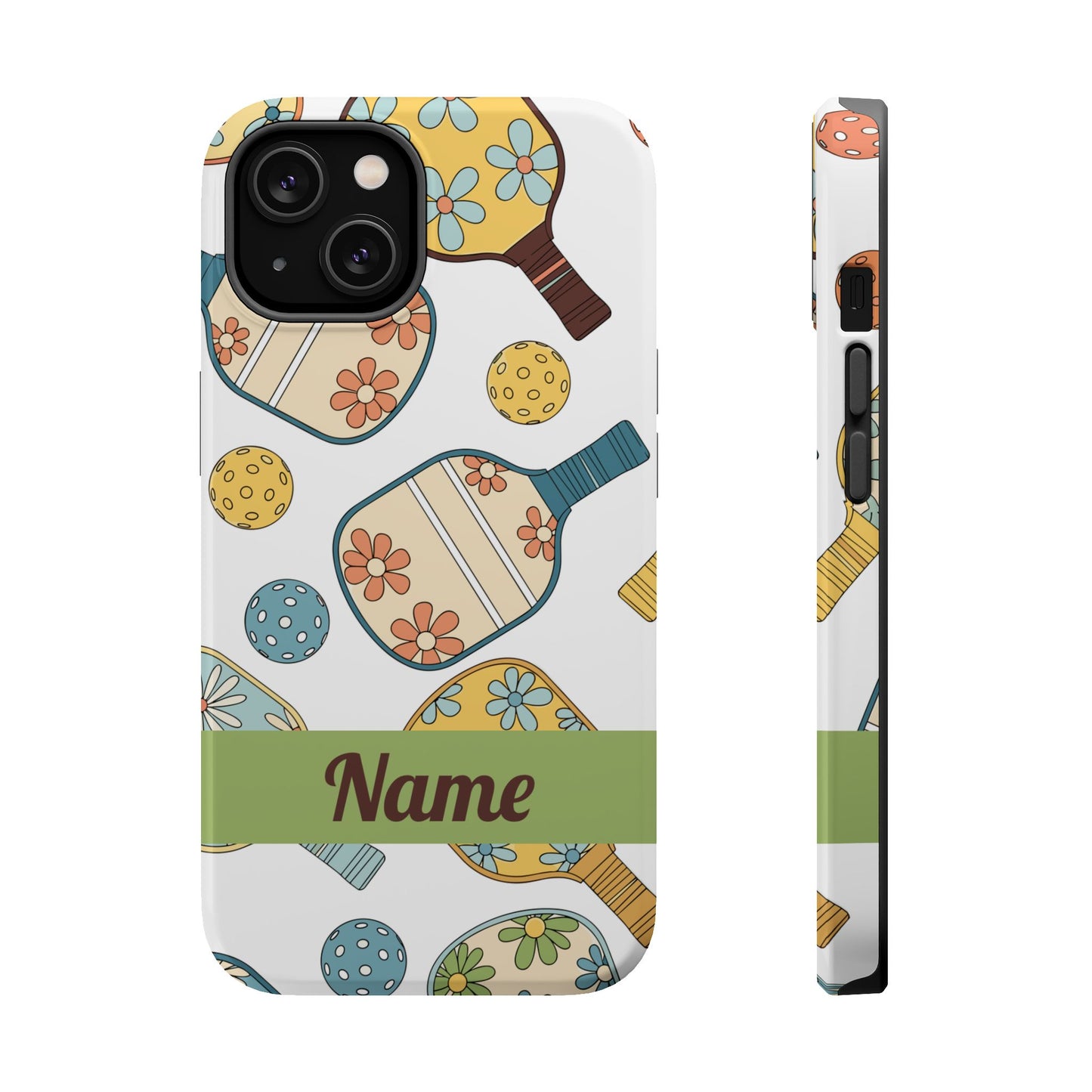 Custom, Personalized Retro Pickleball iPhone Case Custom Magnetic Tough Case Personalized