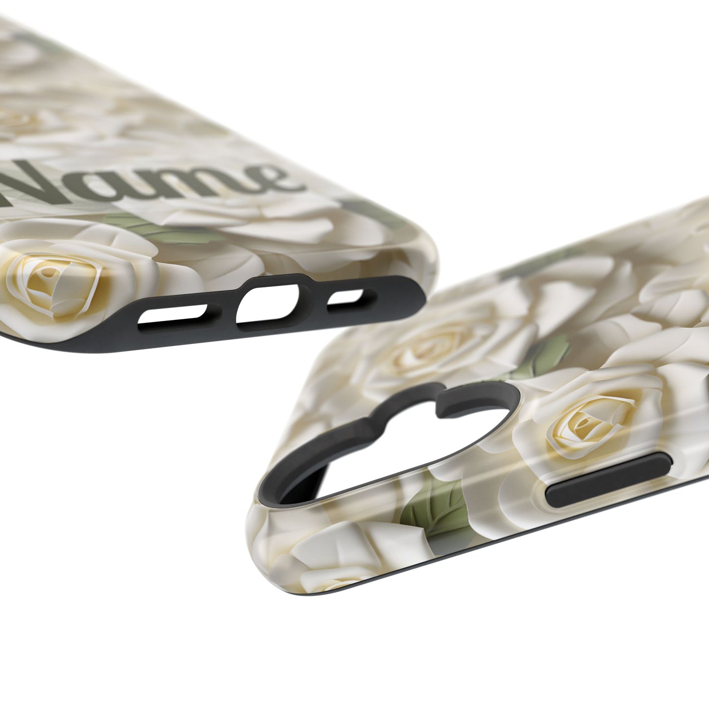 June Birth Flower Phone Case • White Paper Rose iPhone Cover • 3D Floral MagSafe Gift
