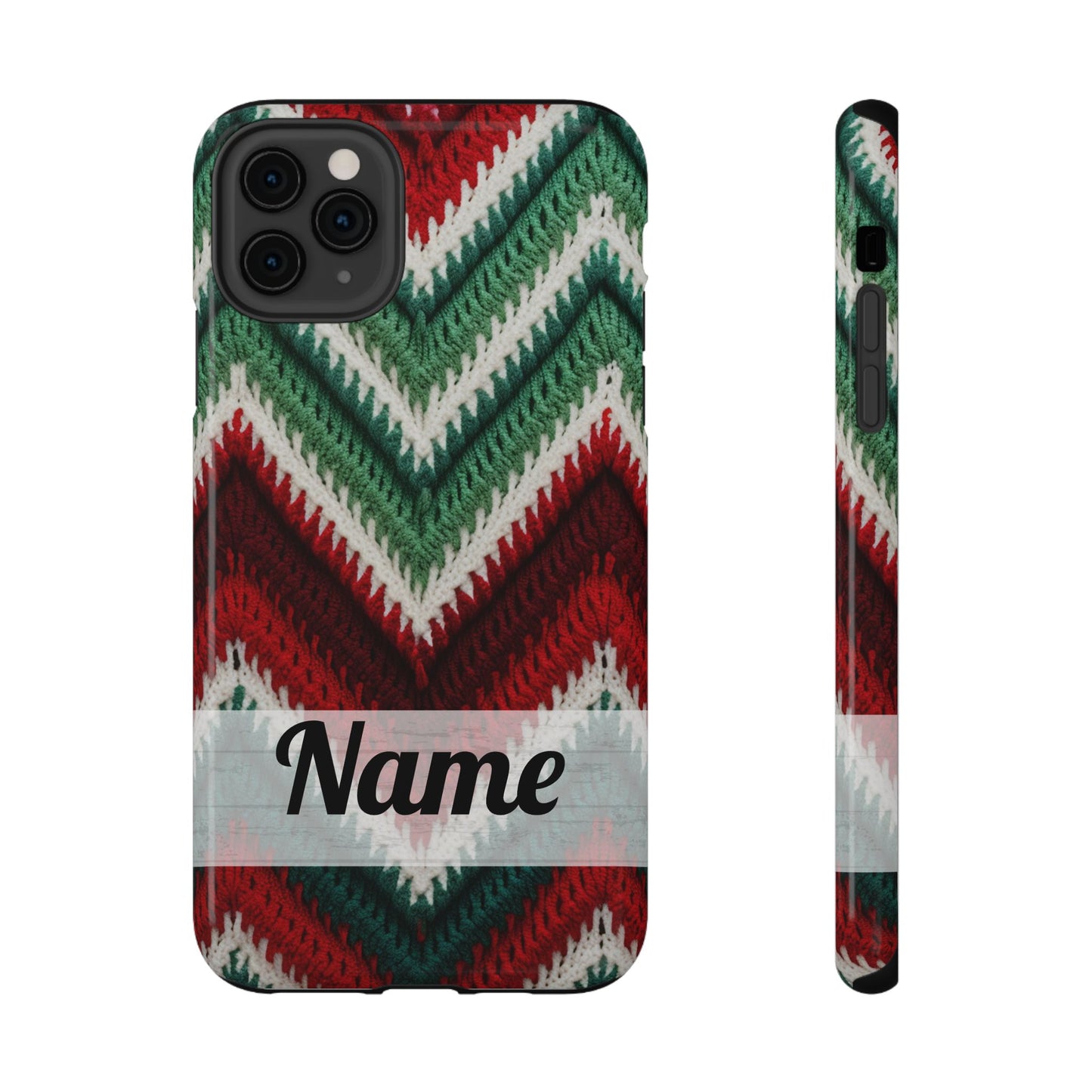 Vintage Christmas Crocheted Afghan Phone Case - Personalized Christmas Phone Case Impact-Resistant Case