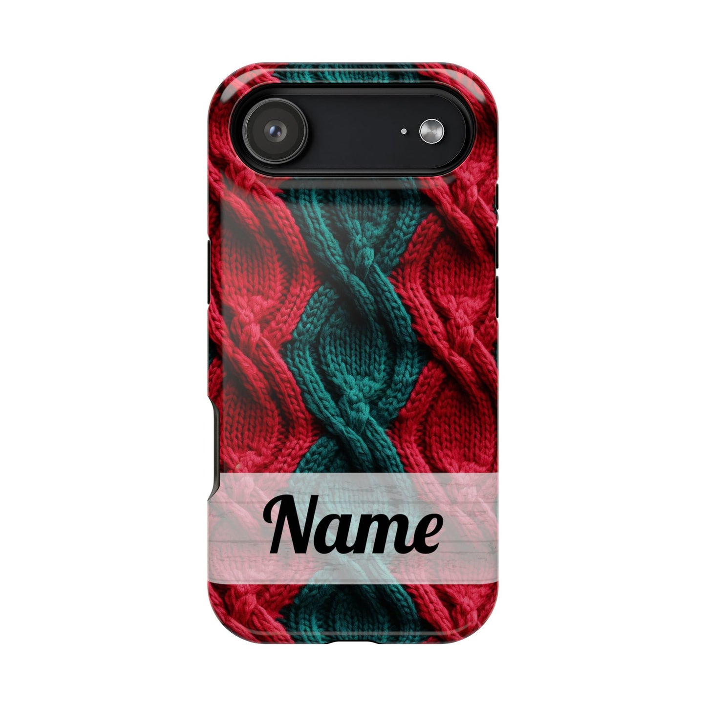 Vintage Christmas Crocheted Afghan Phone Case - Personalized Christmas Phone Case Impact-Resistant Case