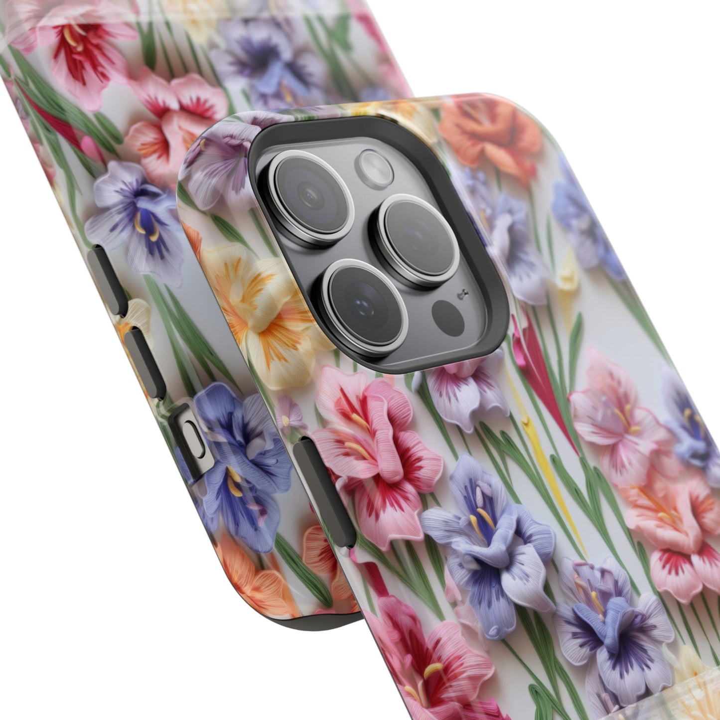 August Birth Flower Phone Case • 3D Gladiolus iPhone Cover • Pastel Floral MagSafe Gift