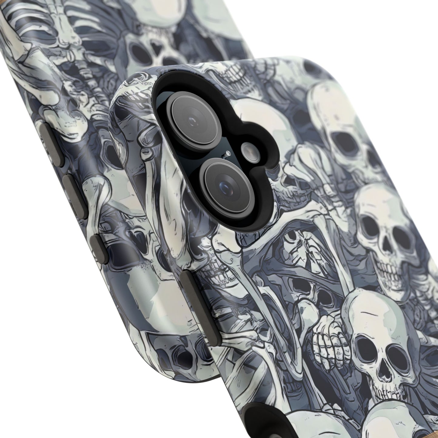Custom, Personalized Halloween Magnetic Tough Cases for iPhone - Beware Skulls with Name
