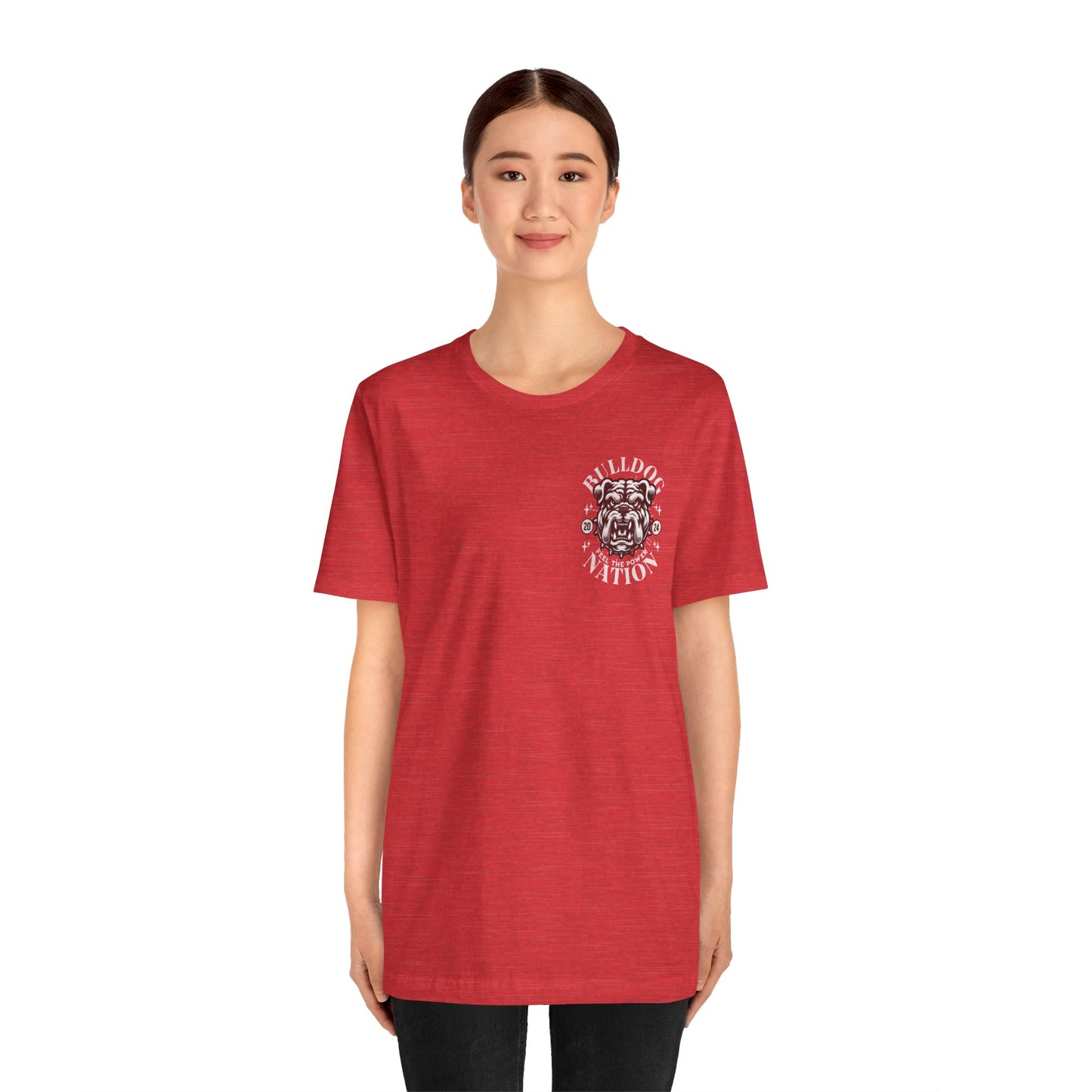 Bulldog Nation POCKET DESIGN - Bella Canvas 3001 Unisex Jersey Short Sleeve Tee