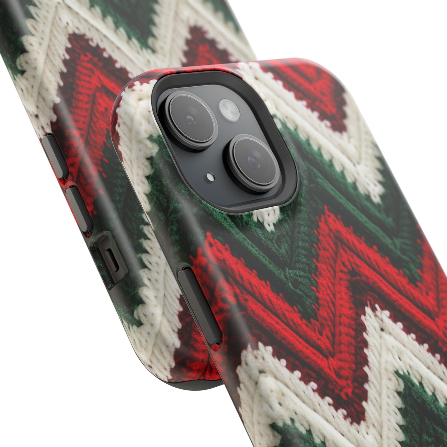 Vintage Christmas Crocheted Afghan Phone Case - Personalized Christmas Phone Case Impact-Resistant Case