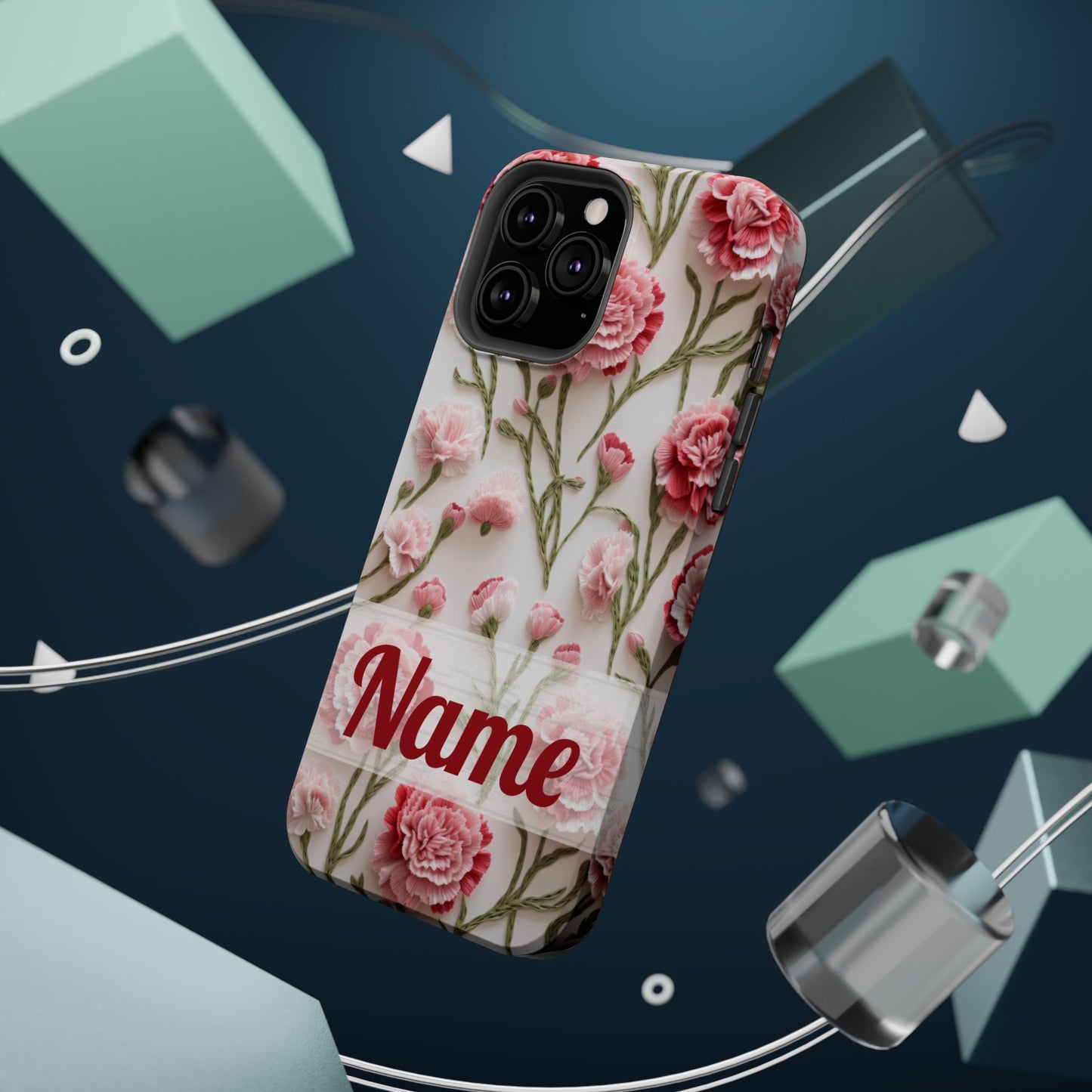 January Birth Flower Phone Case • Pink Carnation iPhone Cover • MagSafe Gift for Her