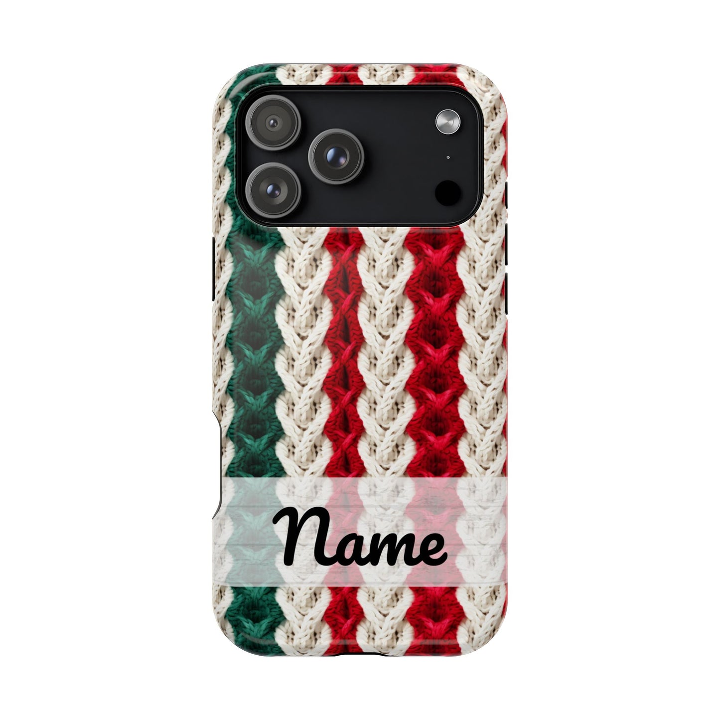Vintage Christmas Crocheted Afghan Phone Case - Personalized Christmas Phone Case Impact-Resistant Case