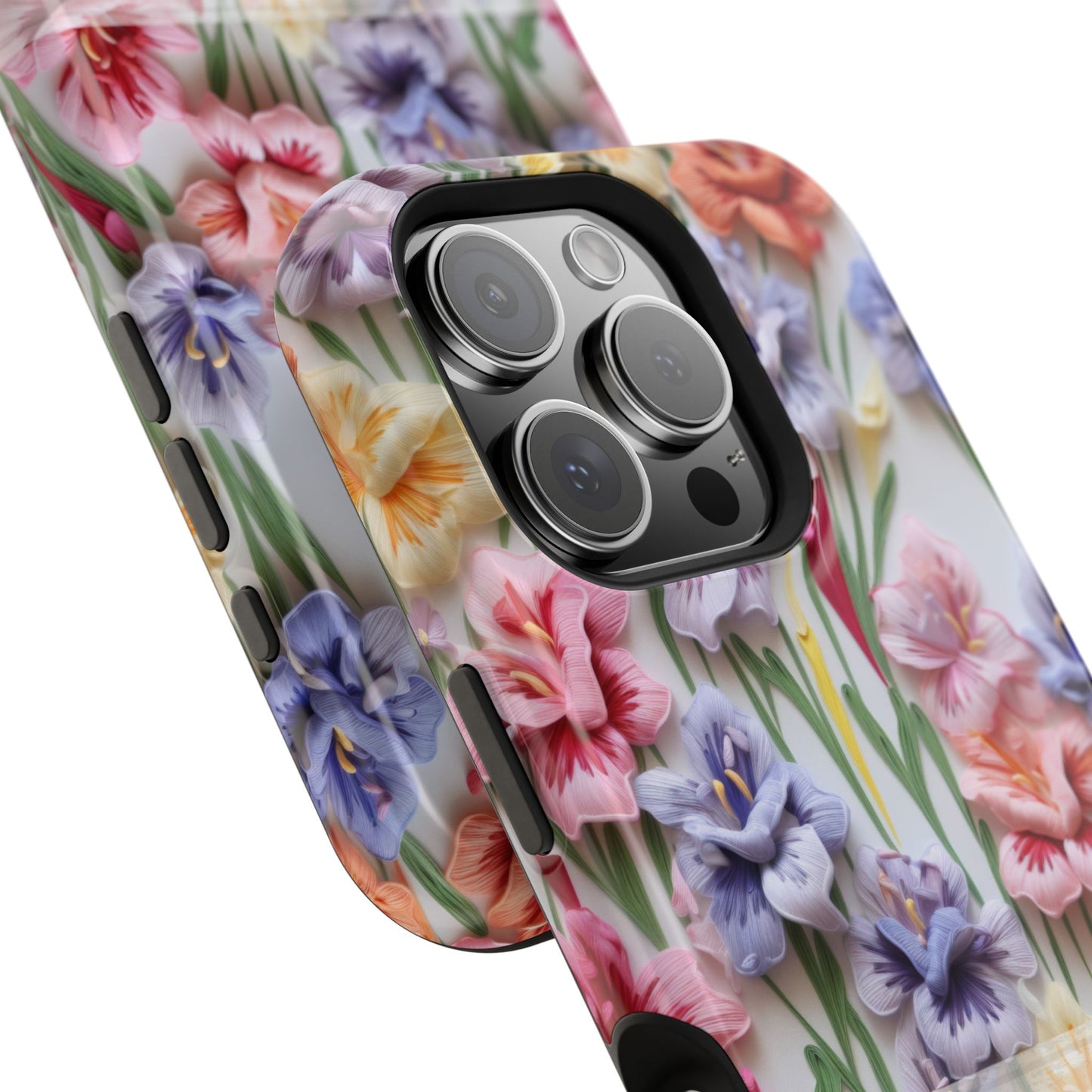 August Birth Flower Phone Case • 3D Gladiolus iPhone Cover • Pastel Floral MagSafe Gift