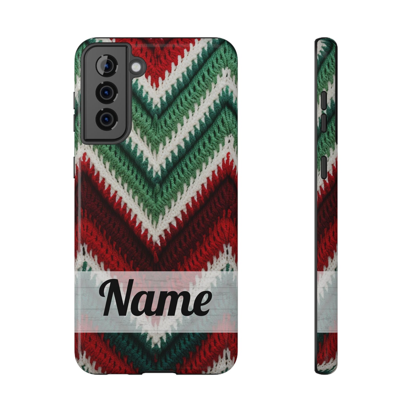 Vintage Christmas Crocheted Afghan Phone Case - Personalized Christmas Phone Case Impact-Resistant Case
