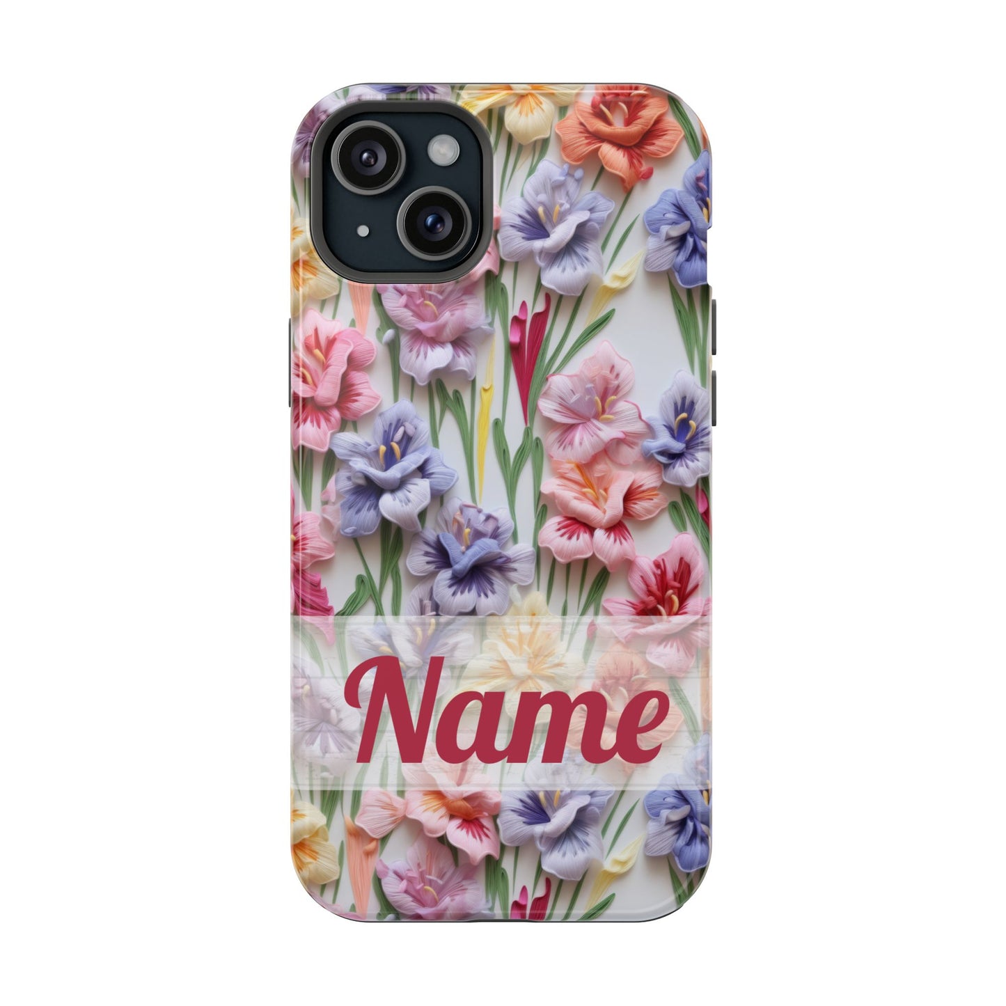 August Birth Flower Phone Case • 3D Gladiolus iPhone Cover • Pastel Floral MagSafe Gift