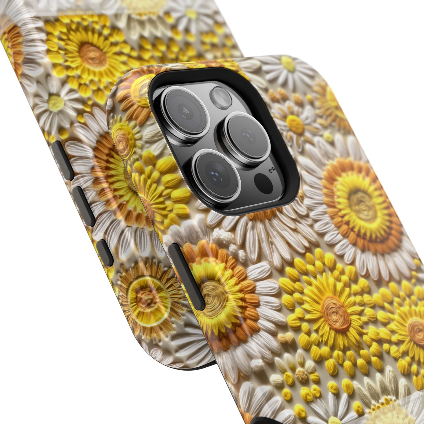 April Birth Flower Phone Case • Embroidered Daisy iPhone Cover • Colorful MagSafe Gift Idea