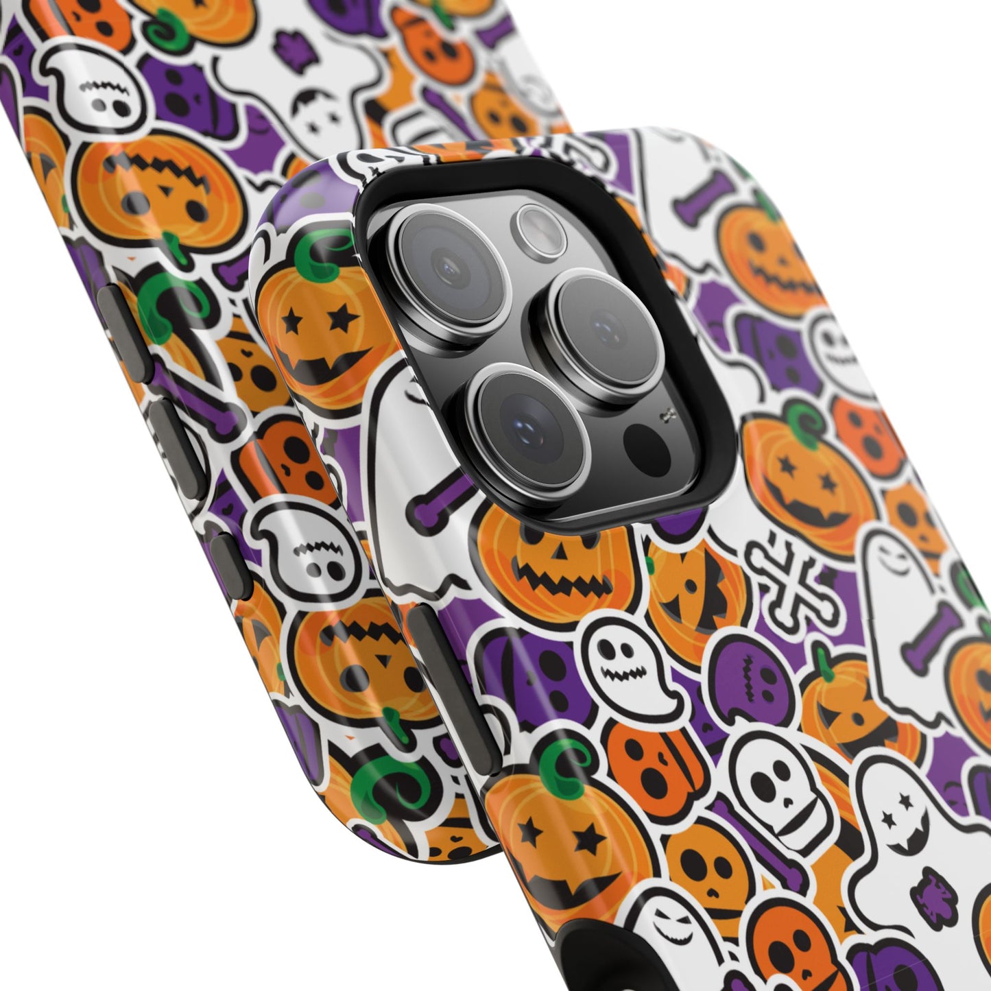 Custom, Personalized Halloween Magnetic Tough Cases for iPhone - purple pumpkin ghost skull phone case