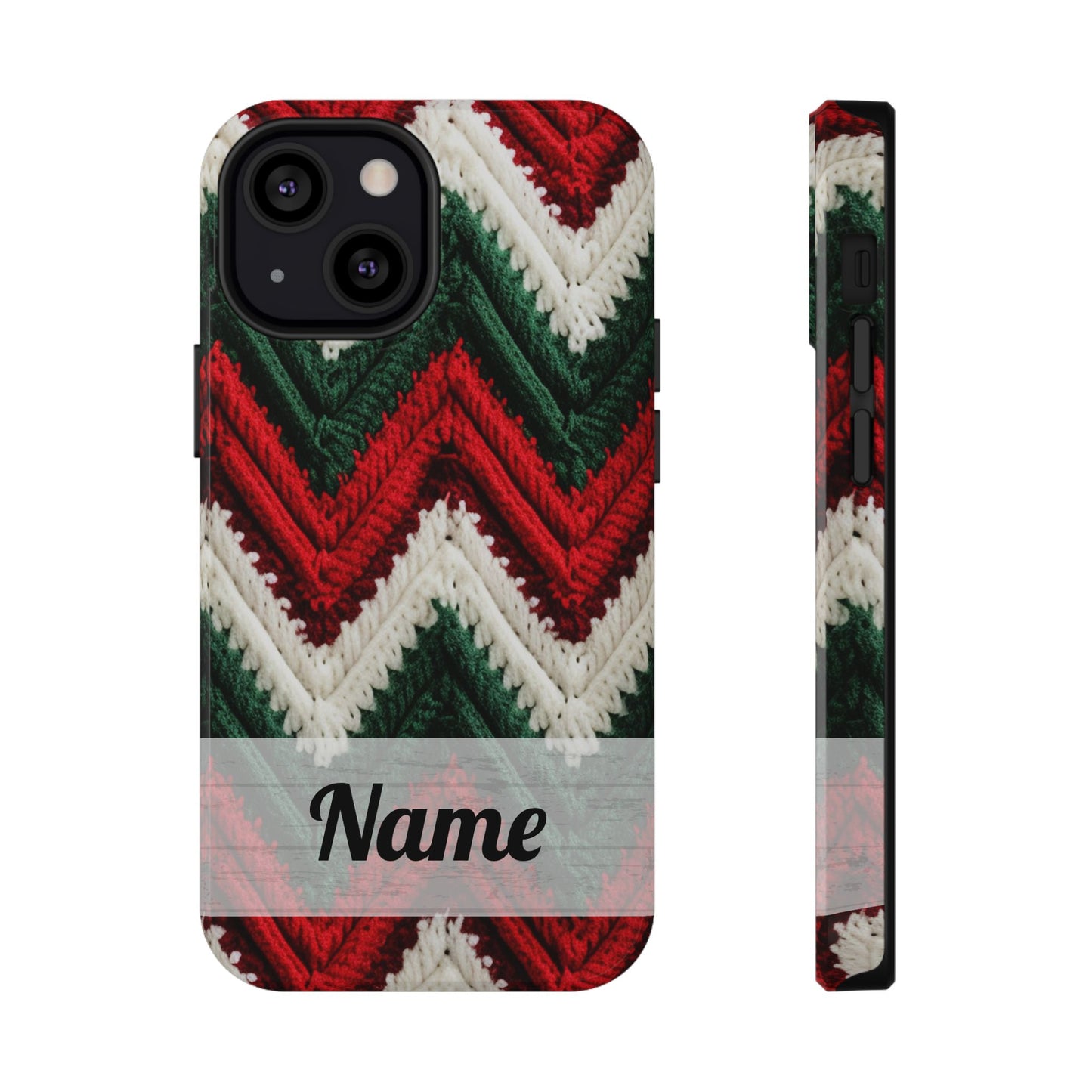 Vintage Christmas Crocheted Afghan Phone Case - Personalized Christmas Phone Case Impact-Resistant Case
