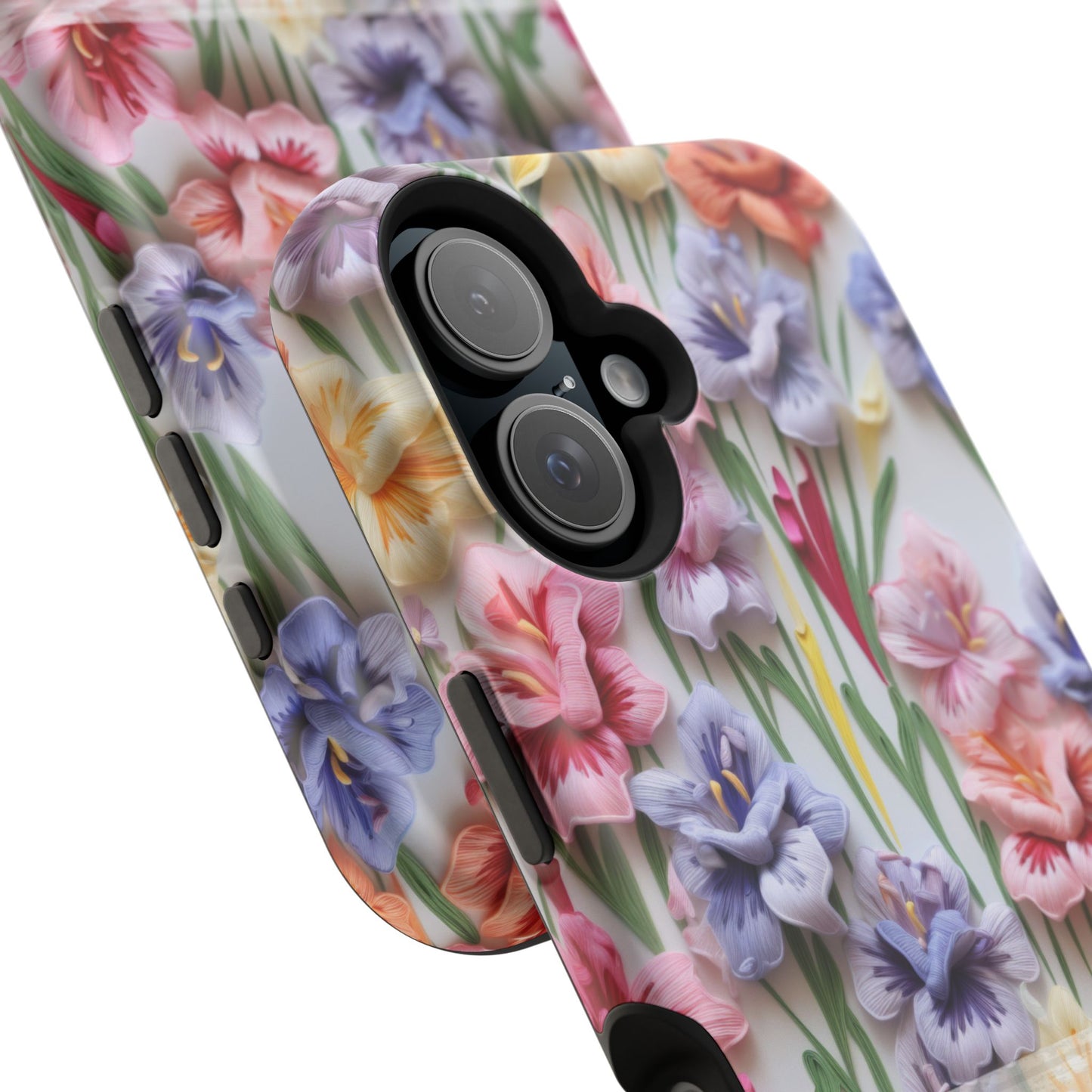 August Birth Flower Phone Case • 3D Gladiolus iPhone Cover • Pastel Floral MagSafe Gift