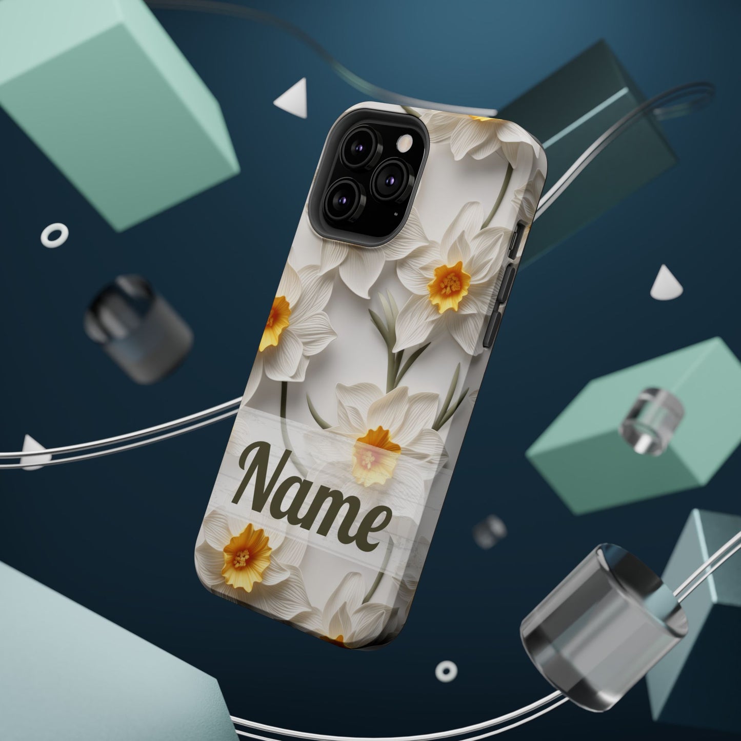 March Birth Flower Phone Case • 3D Daffodil iPhone Cover • Spring Floral MagSafe Gift