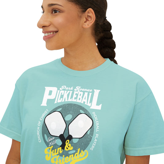 Women's Pickleball Custom T-Shirt for PACOC ladies - COMFORT COLORS boxy t-shirt cropped shirt