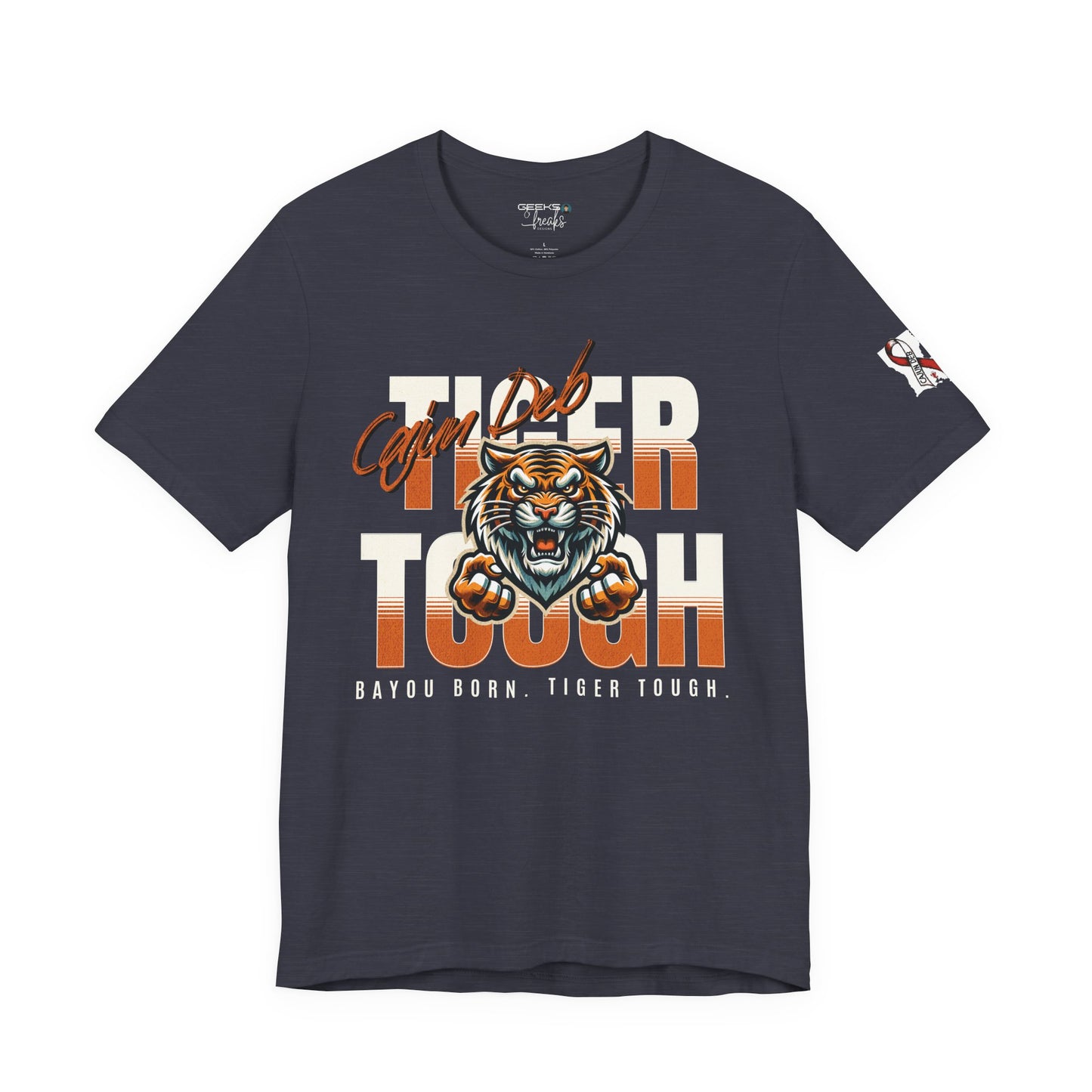 CAJUN DEB Bayou Born Tiger Tough Cancer MDS Awareness Tee, Unisex Support Tee, Gift for Cancer Fighters, Motivational T-Shirt Bella+Canva 3001