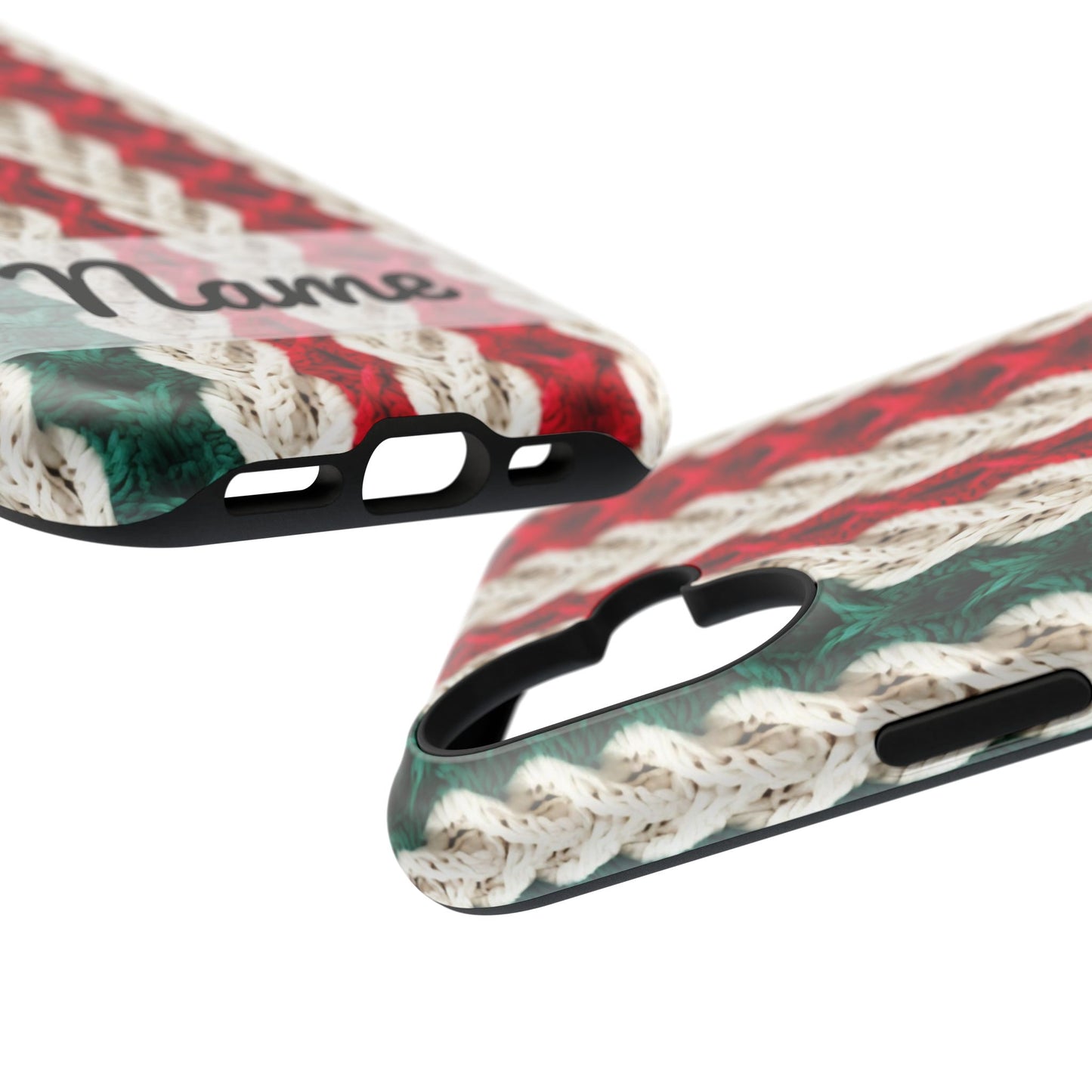 Vintage Christmas Crocheted Afghan Phone Case - Personalized Christmas Phone Case Impact-Resistant Case