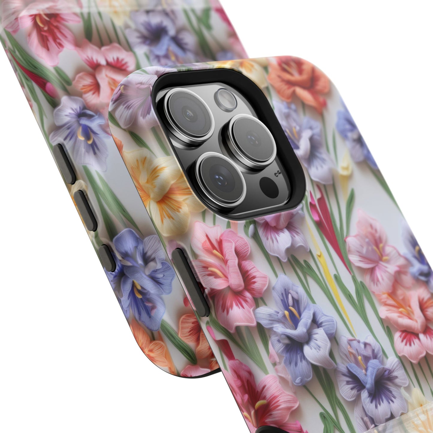 August Birth Flower Phone Case • 3D Gladiolus iPhone Cover • Pastel Floral MagSafe Gift