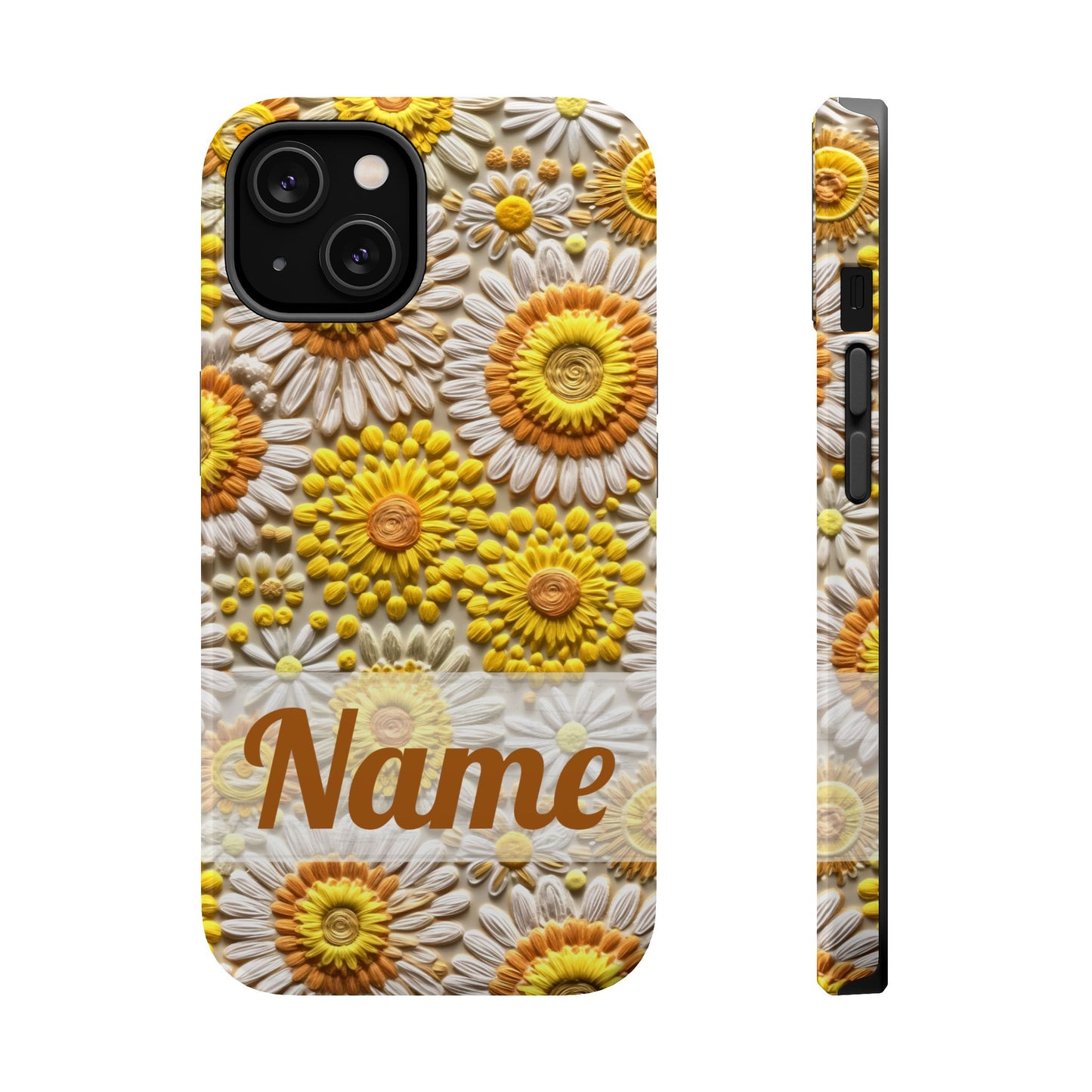 April Birth Flower Phone Case • Embroidered Daisy iPhone Cover • Colorful MagSafe Gift Idea