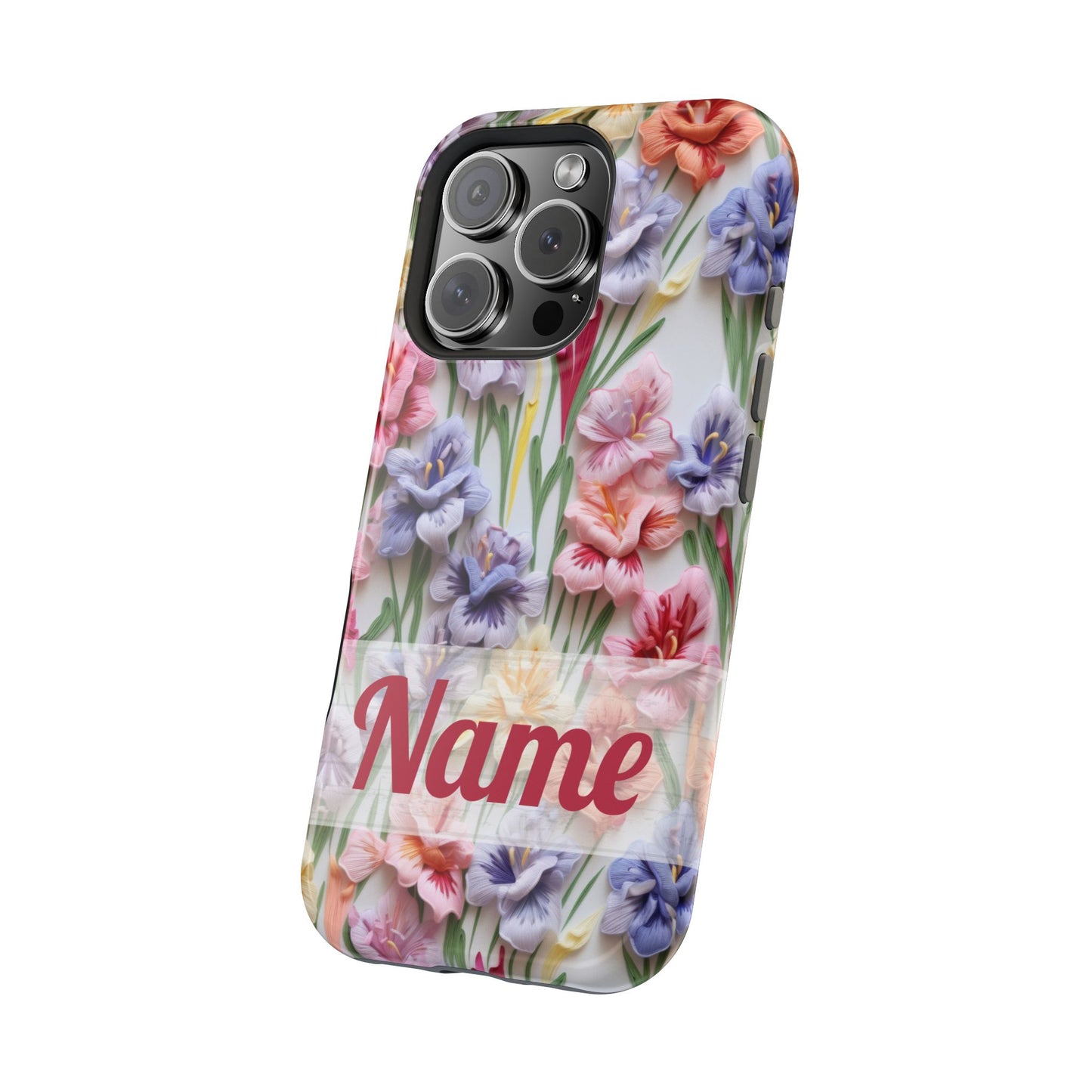 August Birth Flower Phone Case • 3D Gladiolus iPhone Cover • Pastel Floral MagSafe Gift