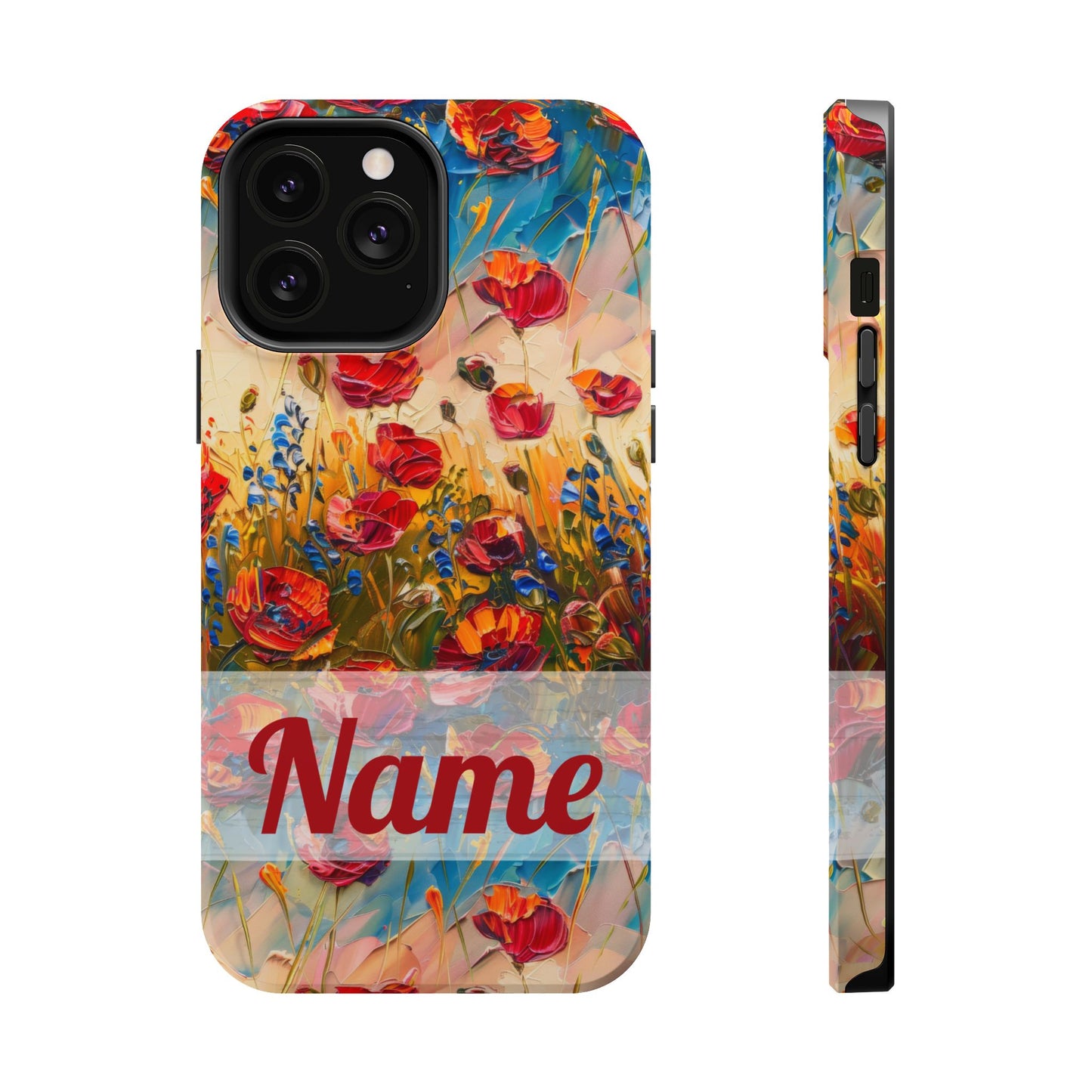 August Birth Flower Phone Case • Red Poppies Poppy iPhone Cover • Colorful Floral MagSafe Gift